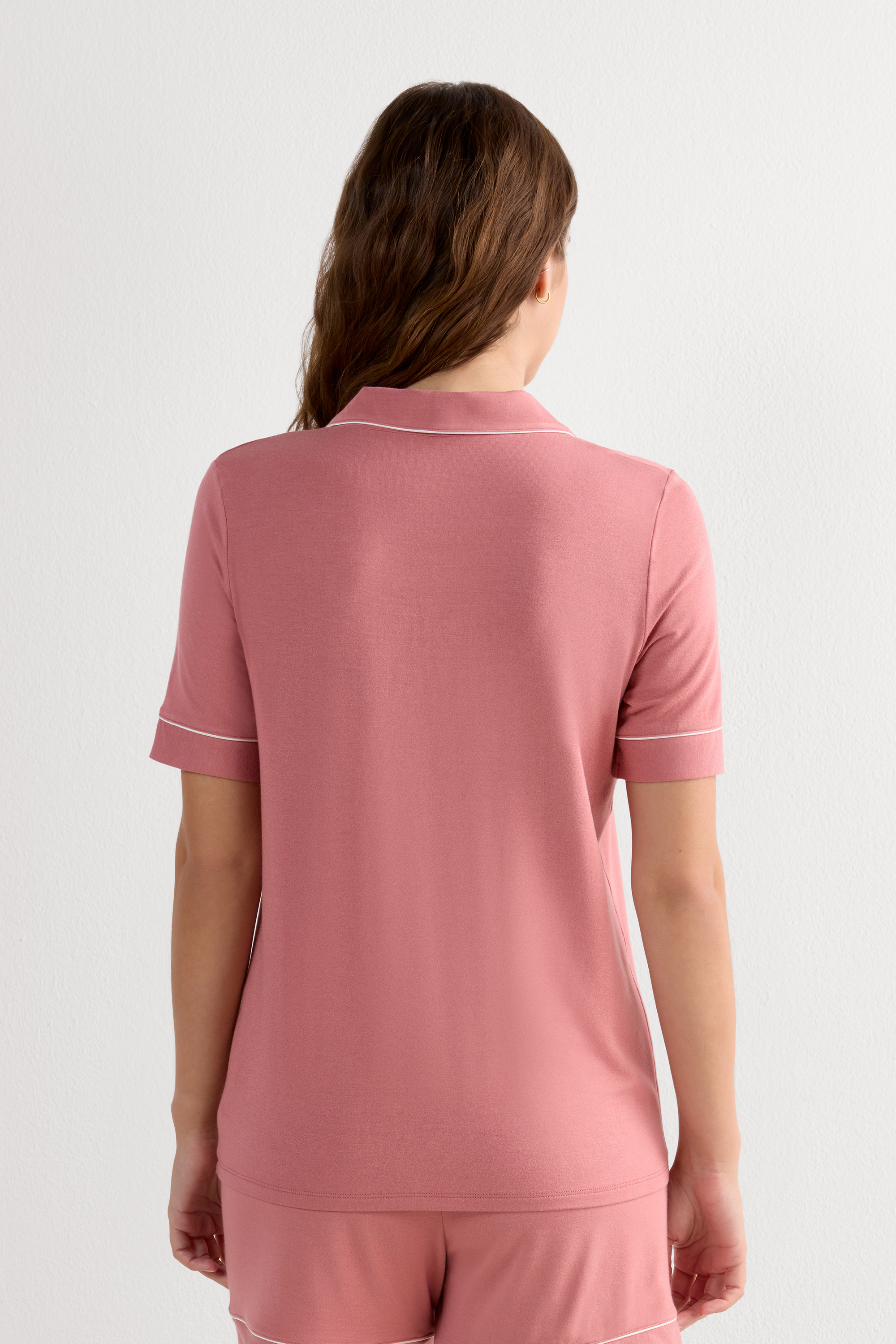 モダール ショートスリーブ フロントオープン シャツ