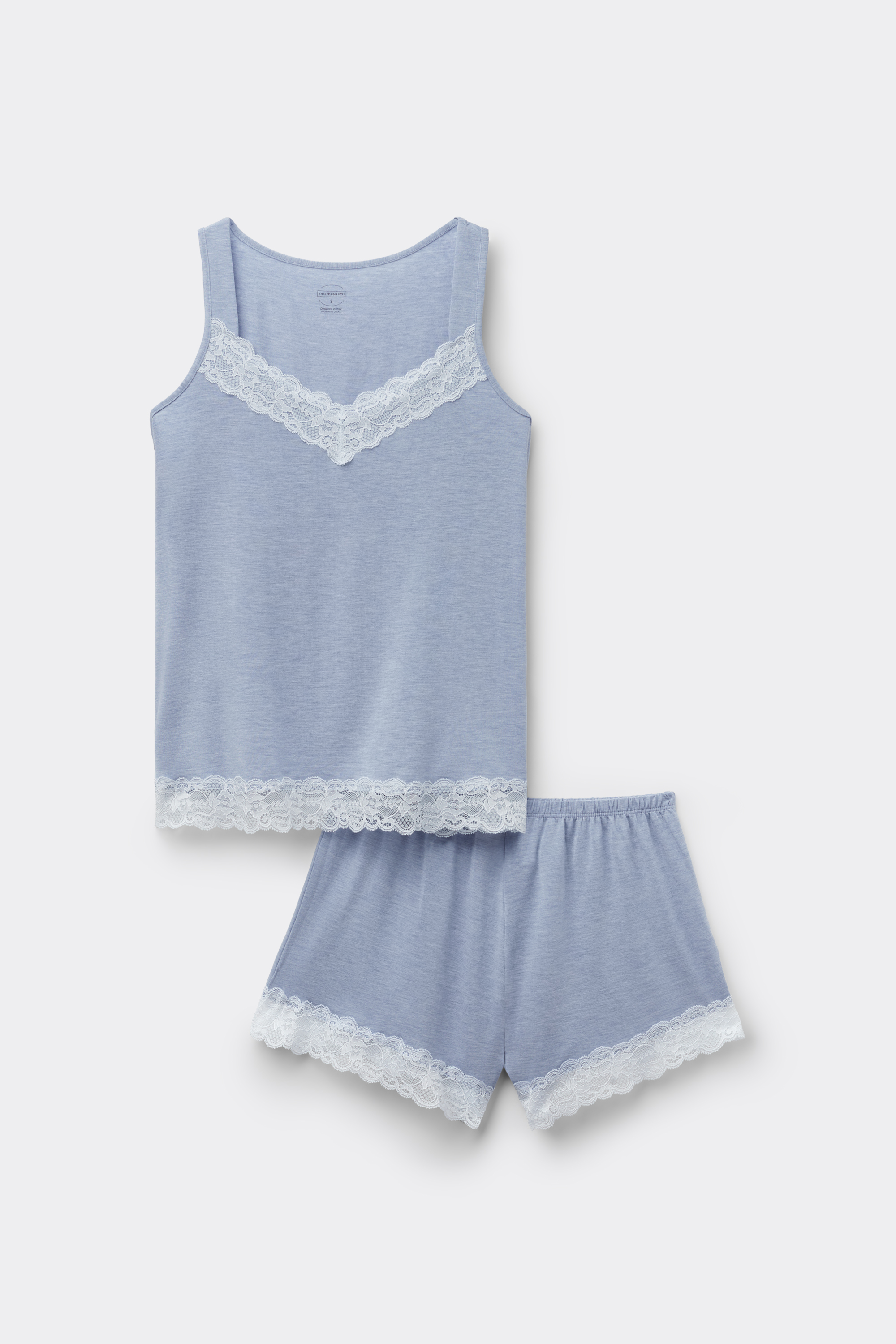 レース モダール タンクトップ ショートパジャマ