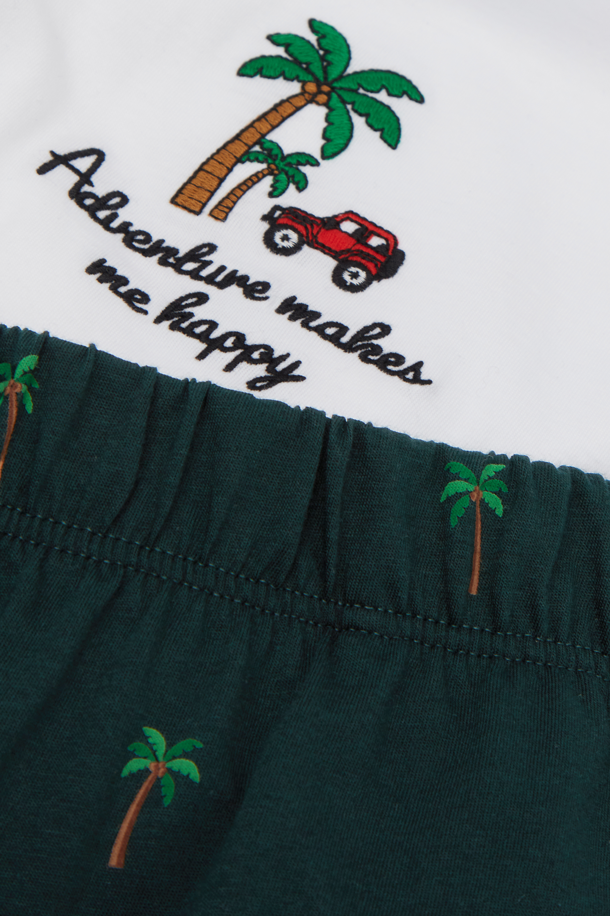 パームツリープリント コットン ショートパジャマ