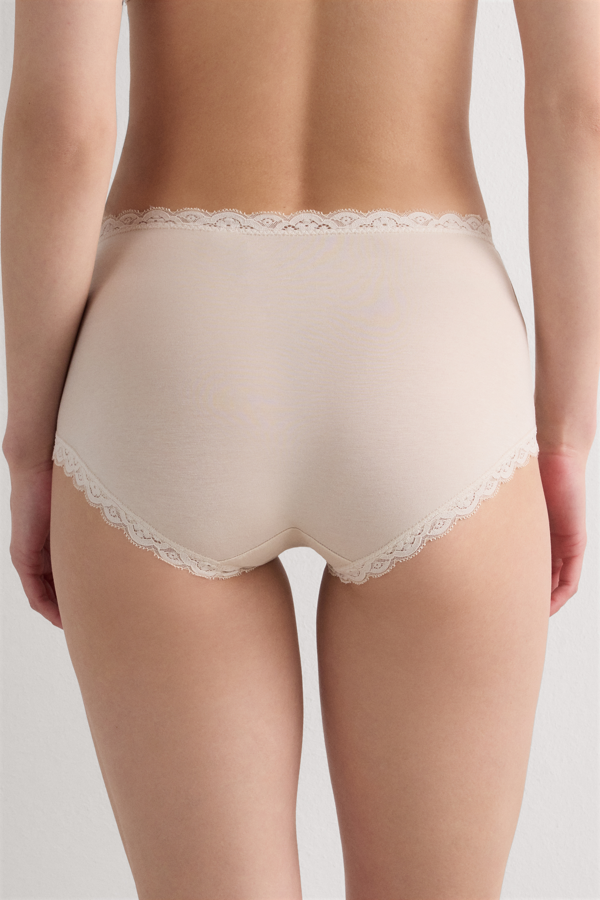 コットン＆レース ハイウエスト キュロット