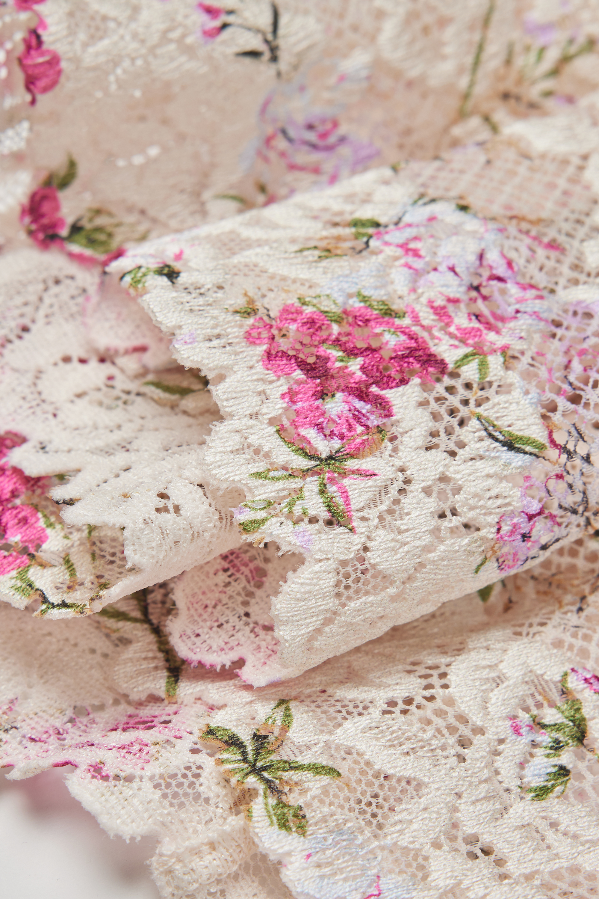 "Pretty Flowers" プリント チュール＆レース ベビードール