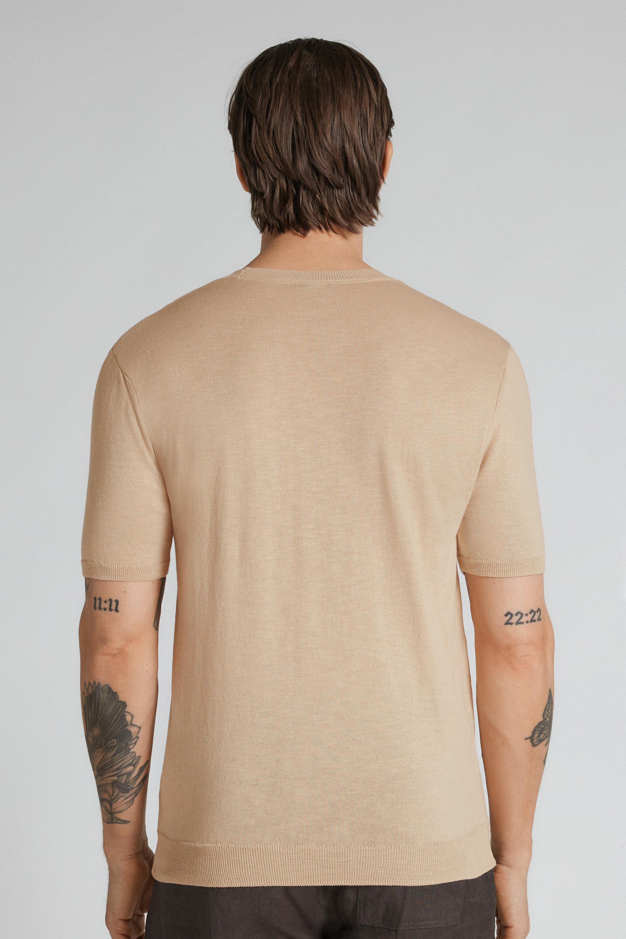 スラブコットン ニット ショートスリーブ Tシャツ
