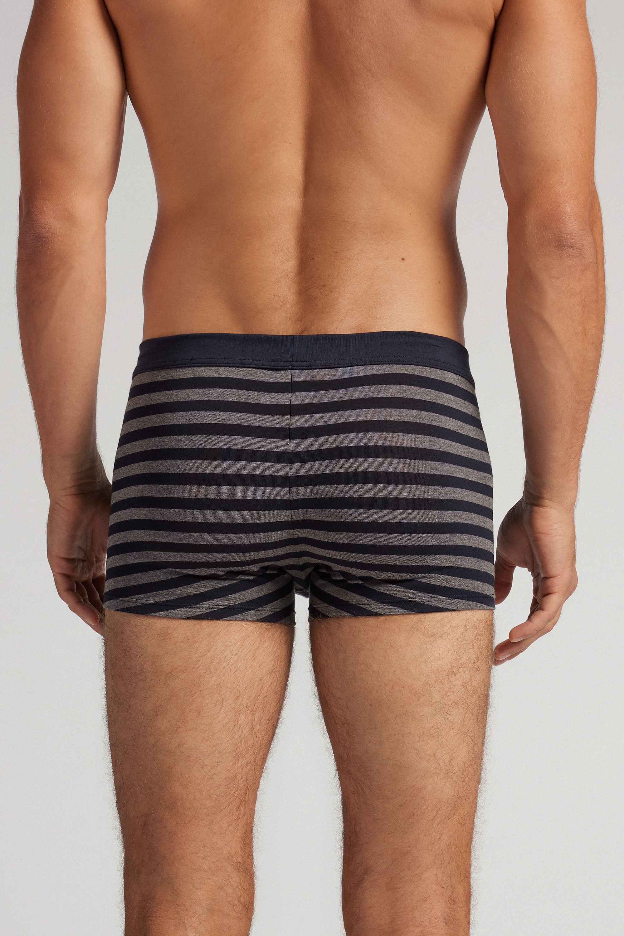 ブルー＆グリーン ストライププリント Superior コットン ボクサー