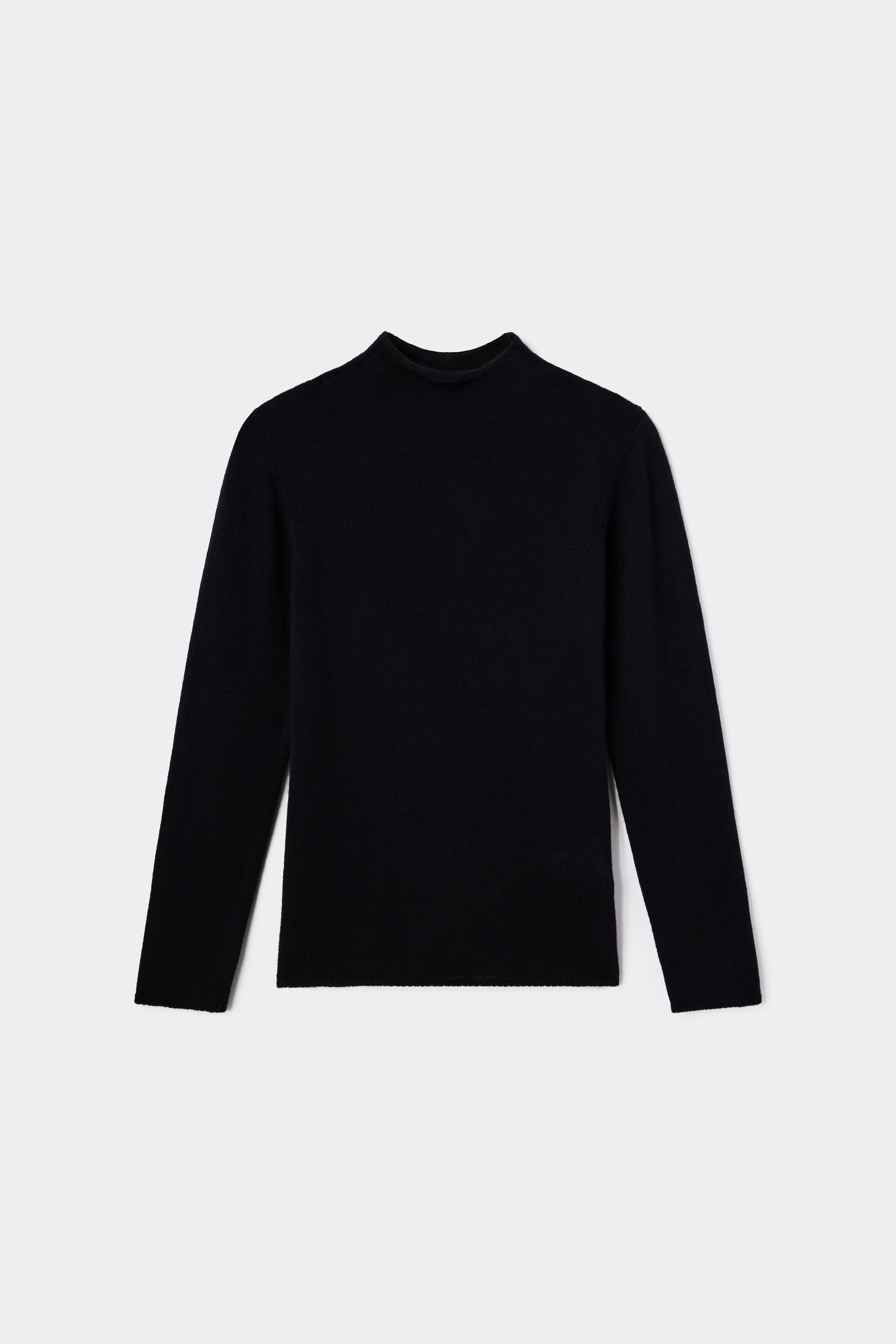 カシミヤ100% ファネルネック ロングスリーブ ニット