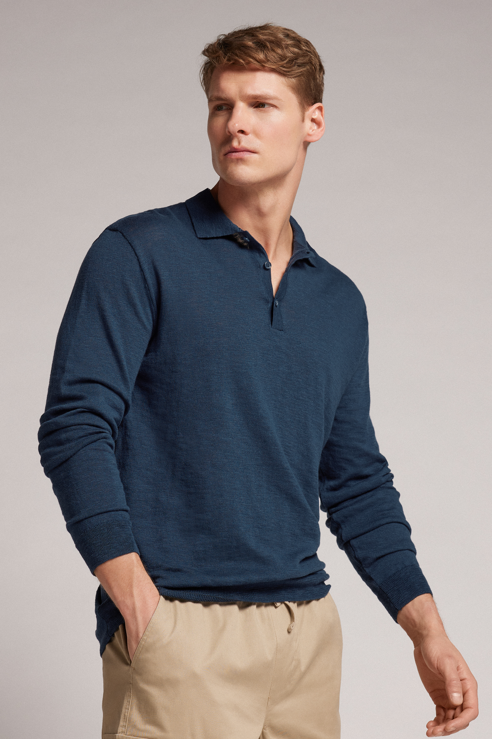 Long Sleeve Knit Polo | Intimissimi Long Sleeve Knit Polo | Intimissimi