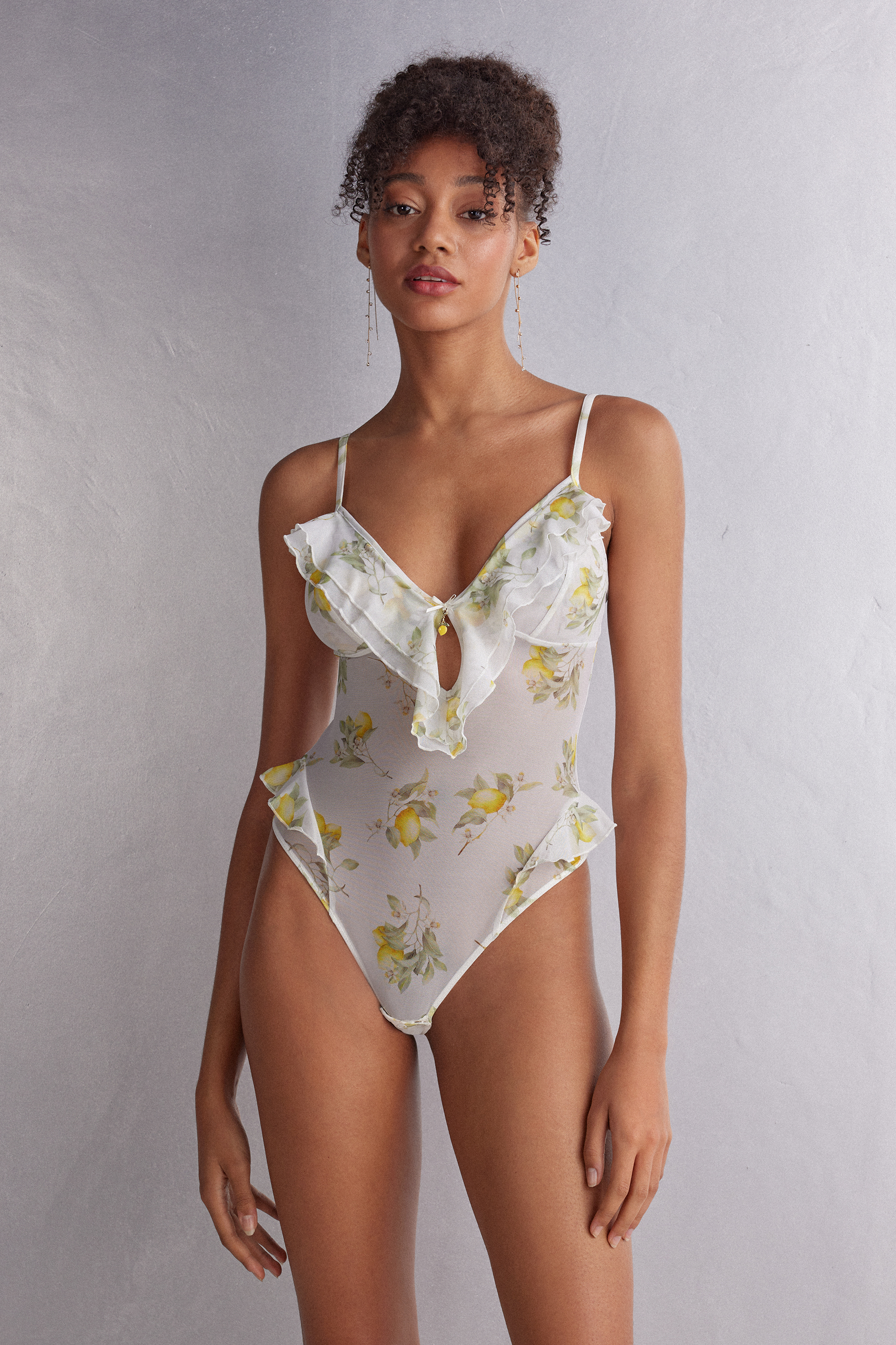 intimissimi ルームウエア Body en tulle Long Sleeve Bodysuit in Tulle | Intimissimi