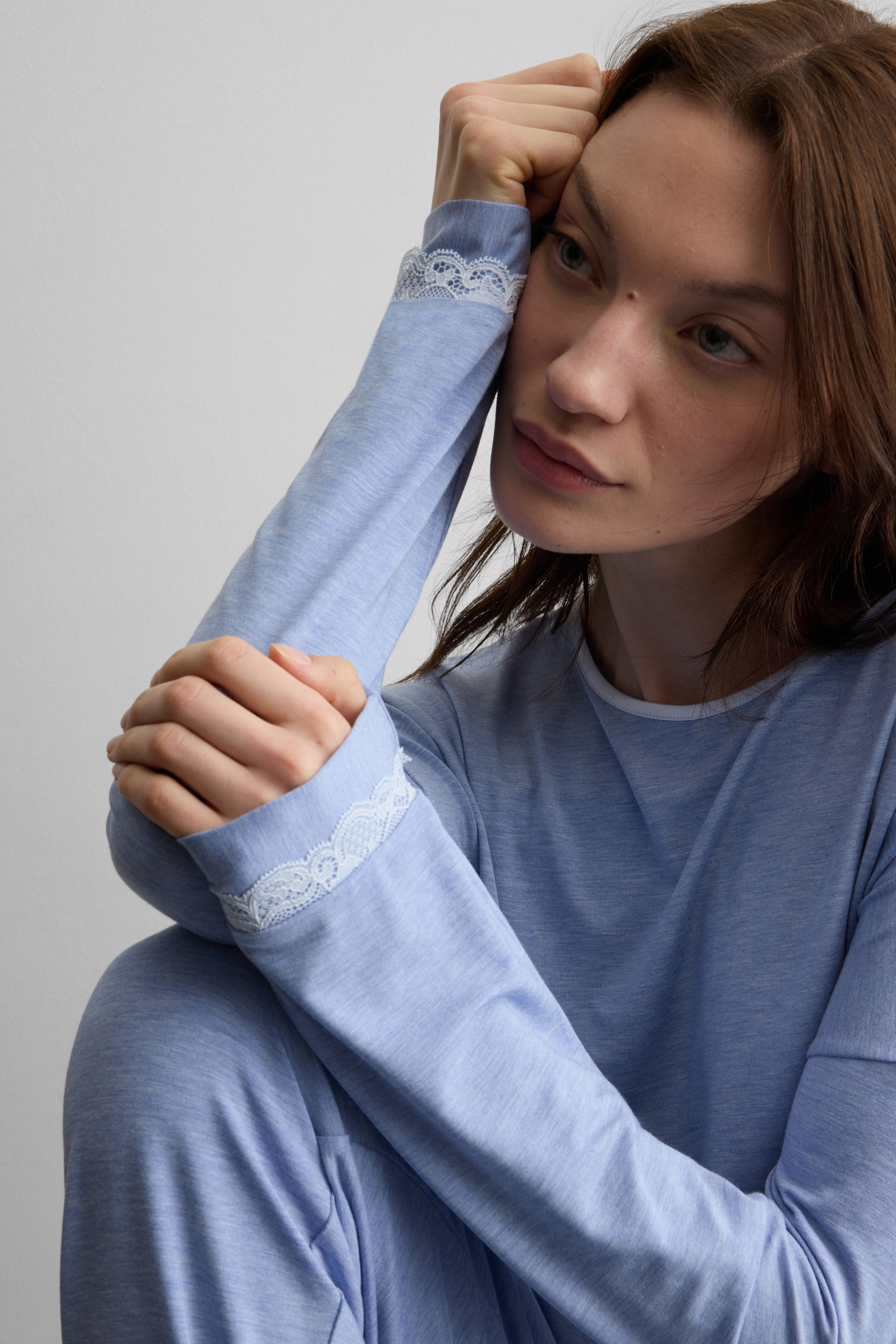 レース モダール ロングパジャマ