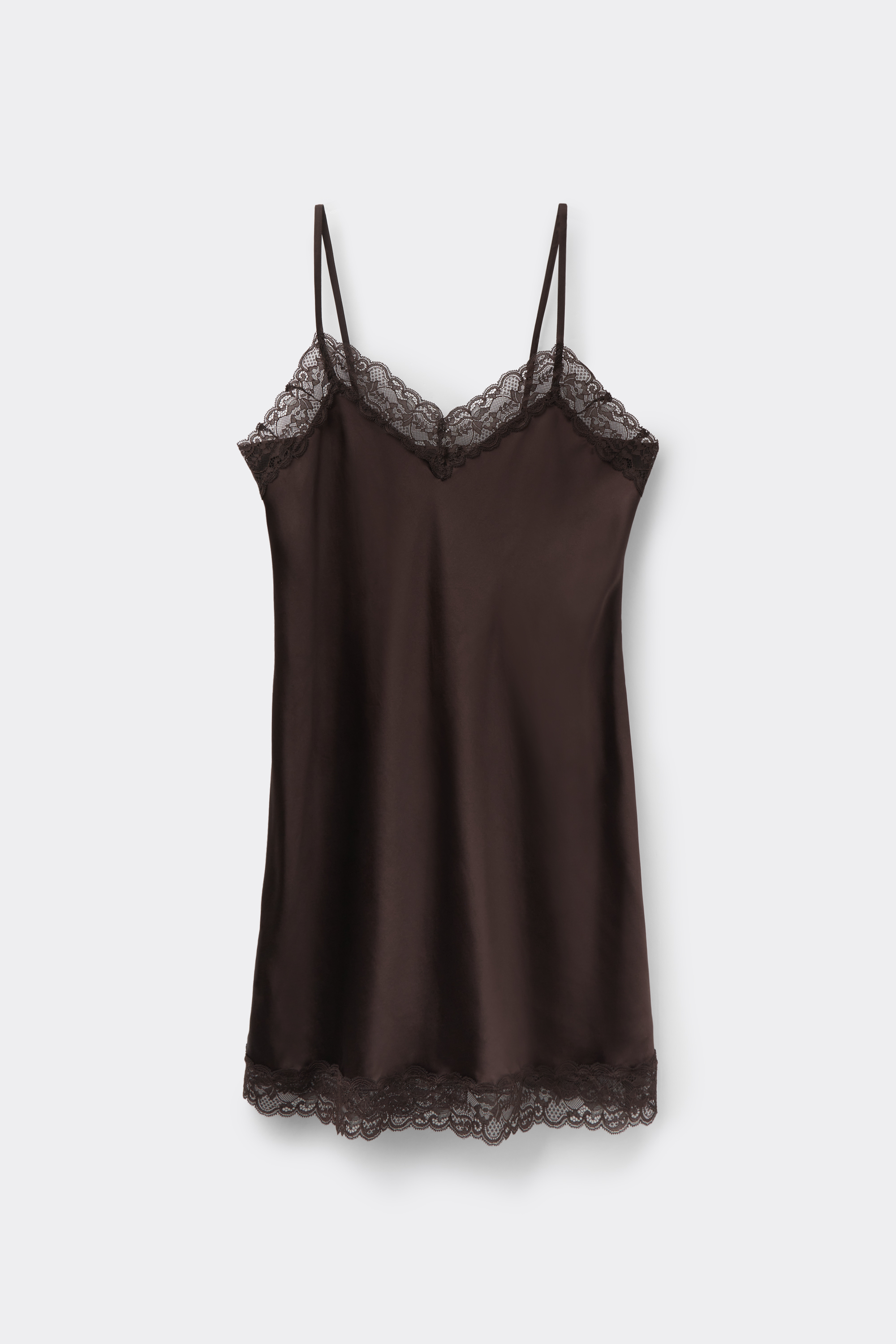 レース ディテール付きシルク スリップ