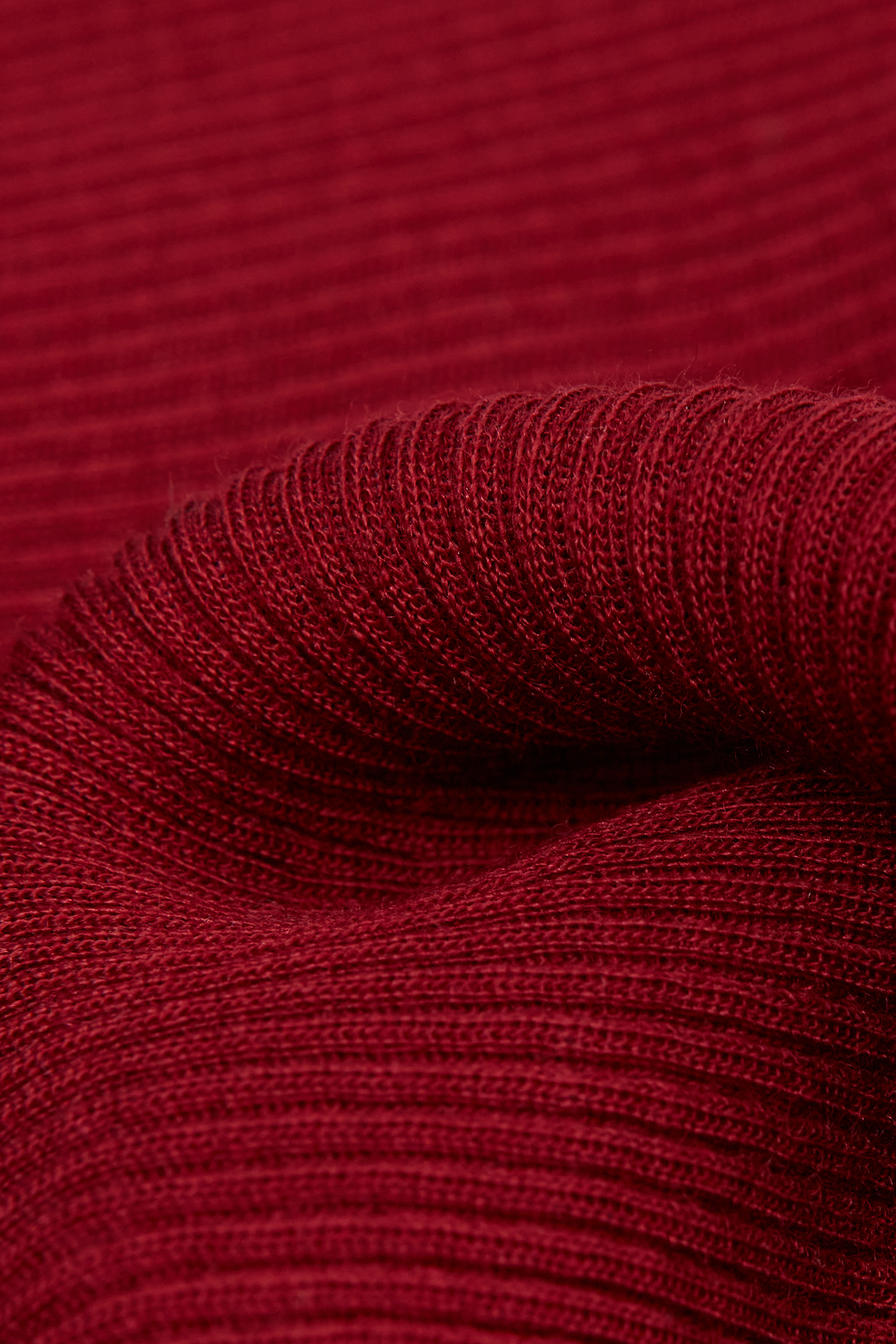 ウール＆シルク長袖ハイネックトップス