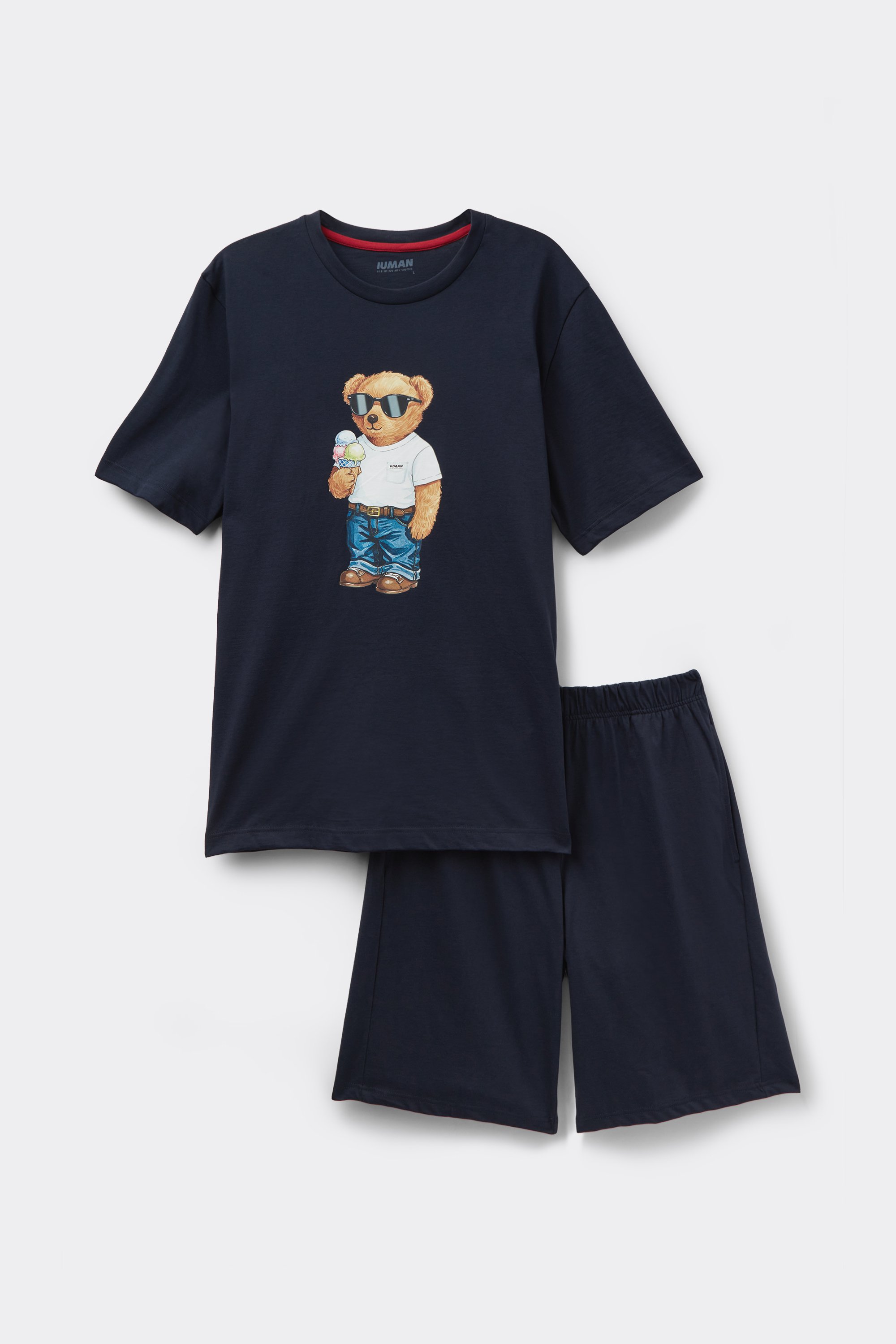 アイスクリームプリント コットン ショートパジャマ