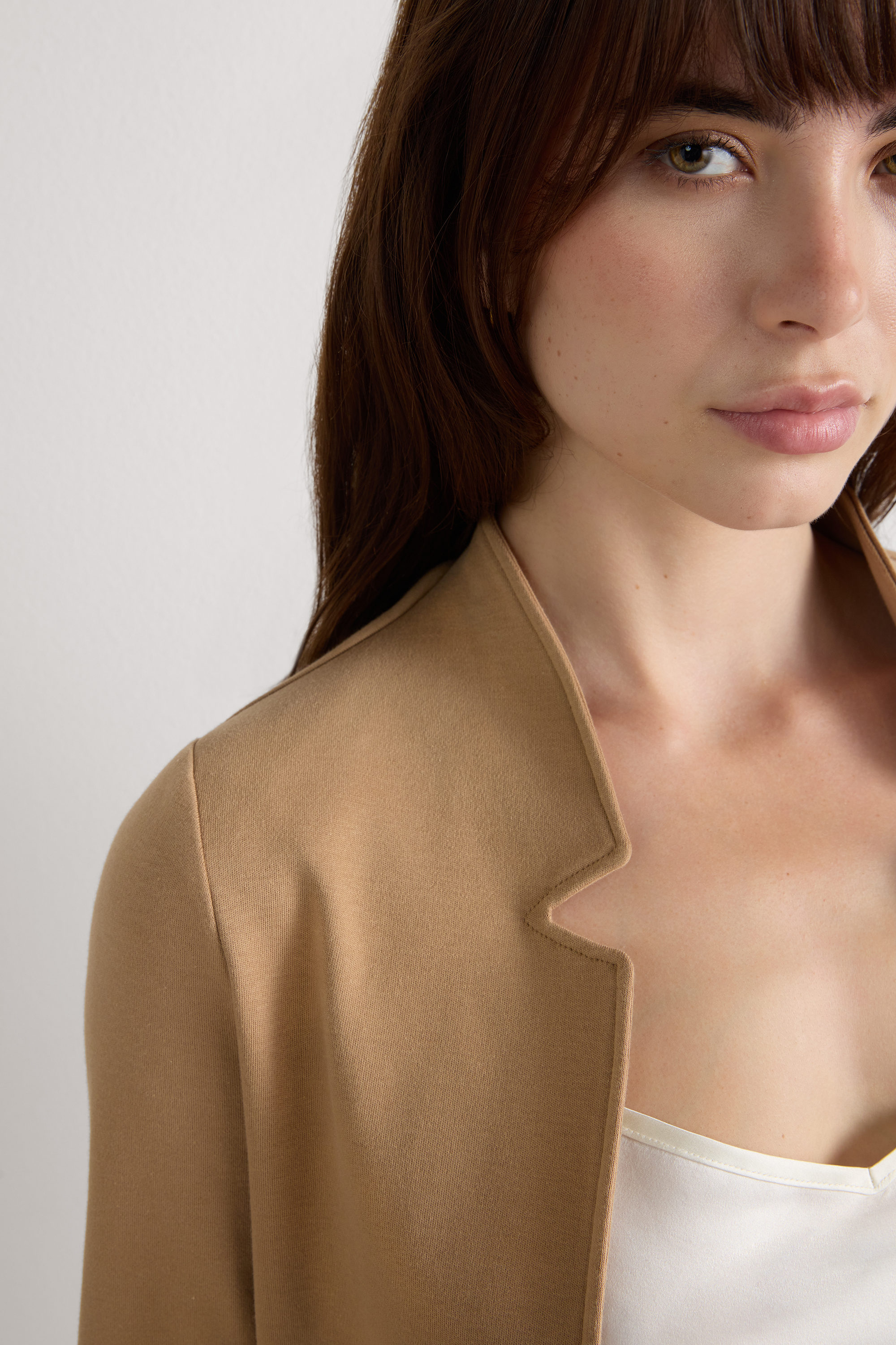 コットン インターロック編み 長袖カーディガン