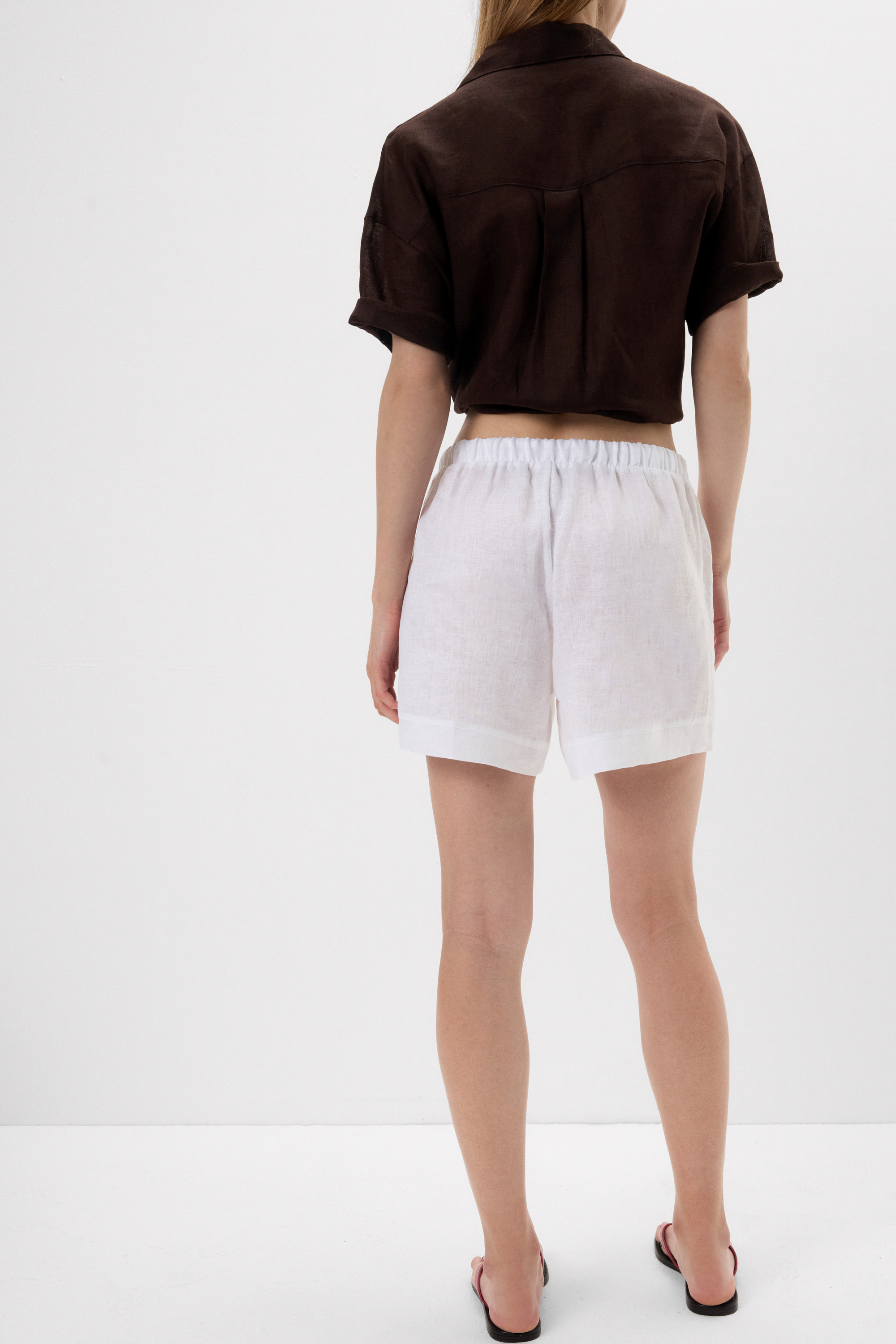 The Pure Linen リネンファブリック ショートパンツ