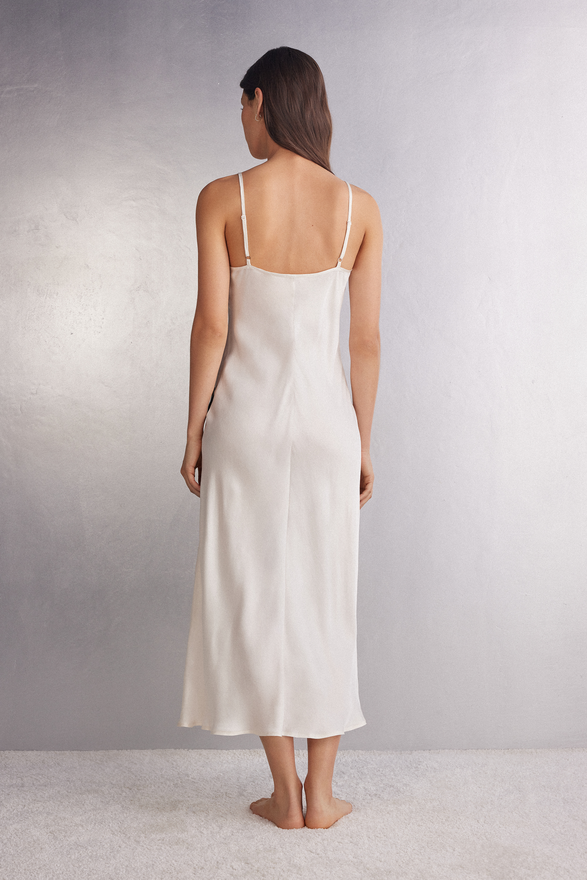 Sleepless Nights ビスコースサテン ロングスリップ