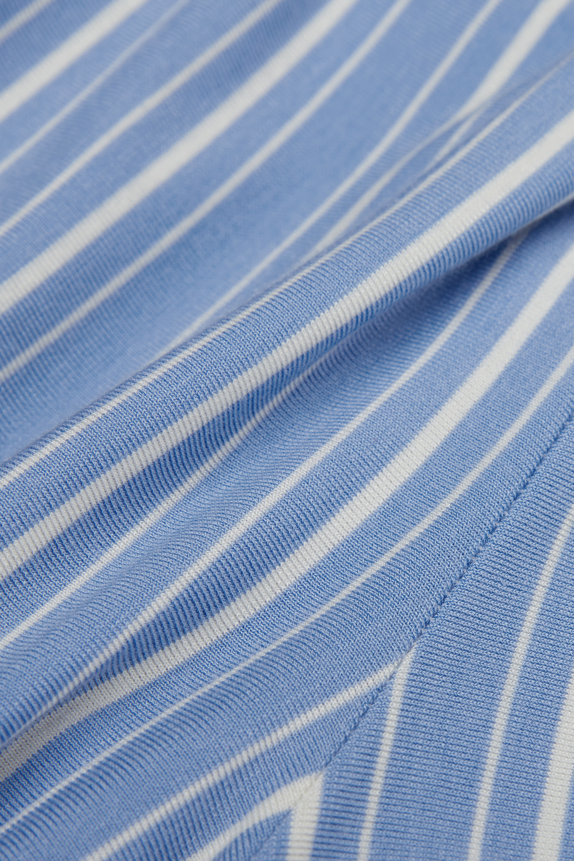 ストライプ オックスフォード モダール カフス付きロングパンツ