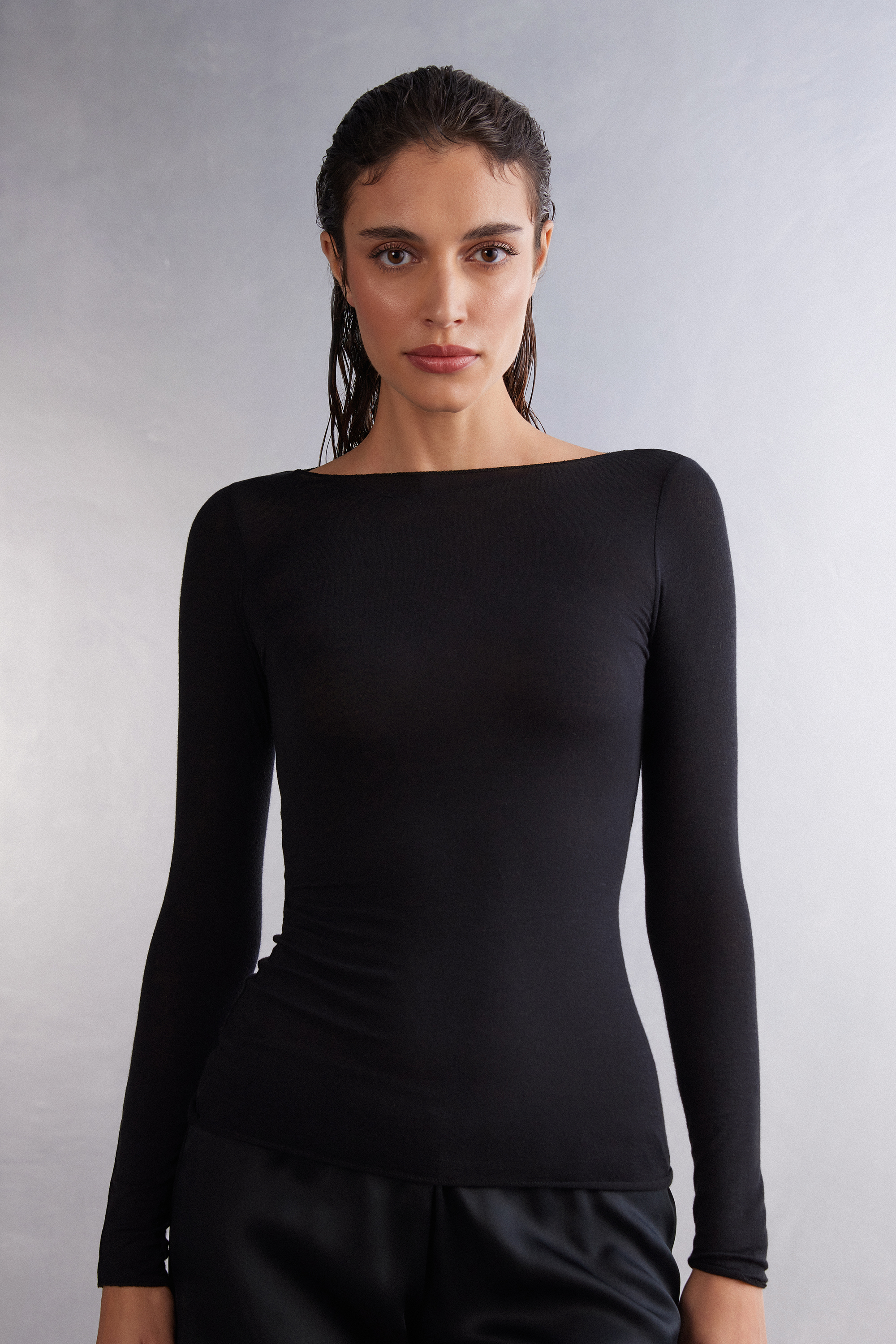 Boat Neck Modal Cashmere Ultralight Top | Intimissimi