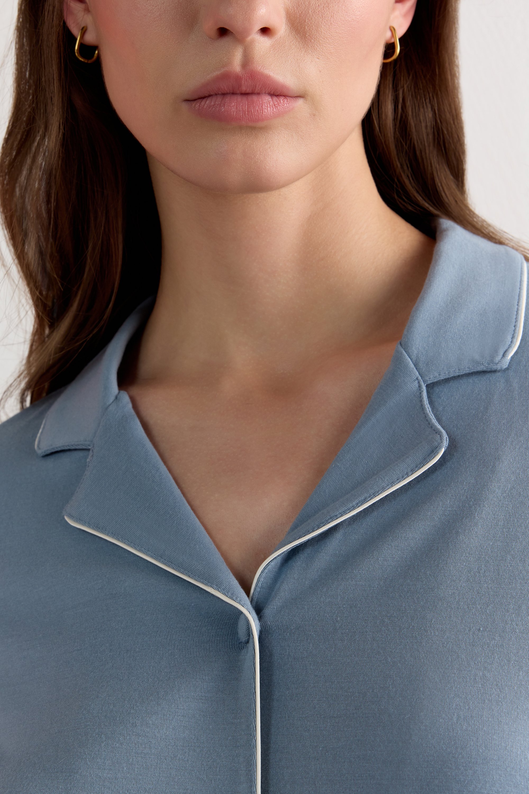 モダール ショートスリーブ フロントオープン シャツ