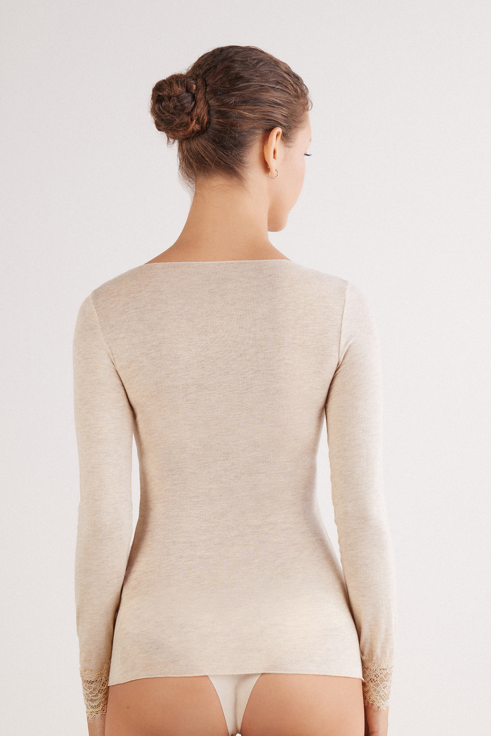 モダール カシミヤ ウルトラライト ロング レースシャツ