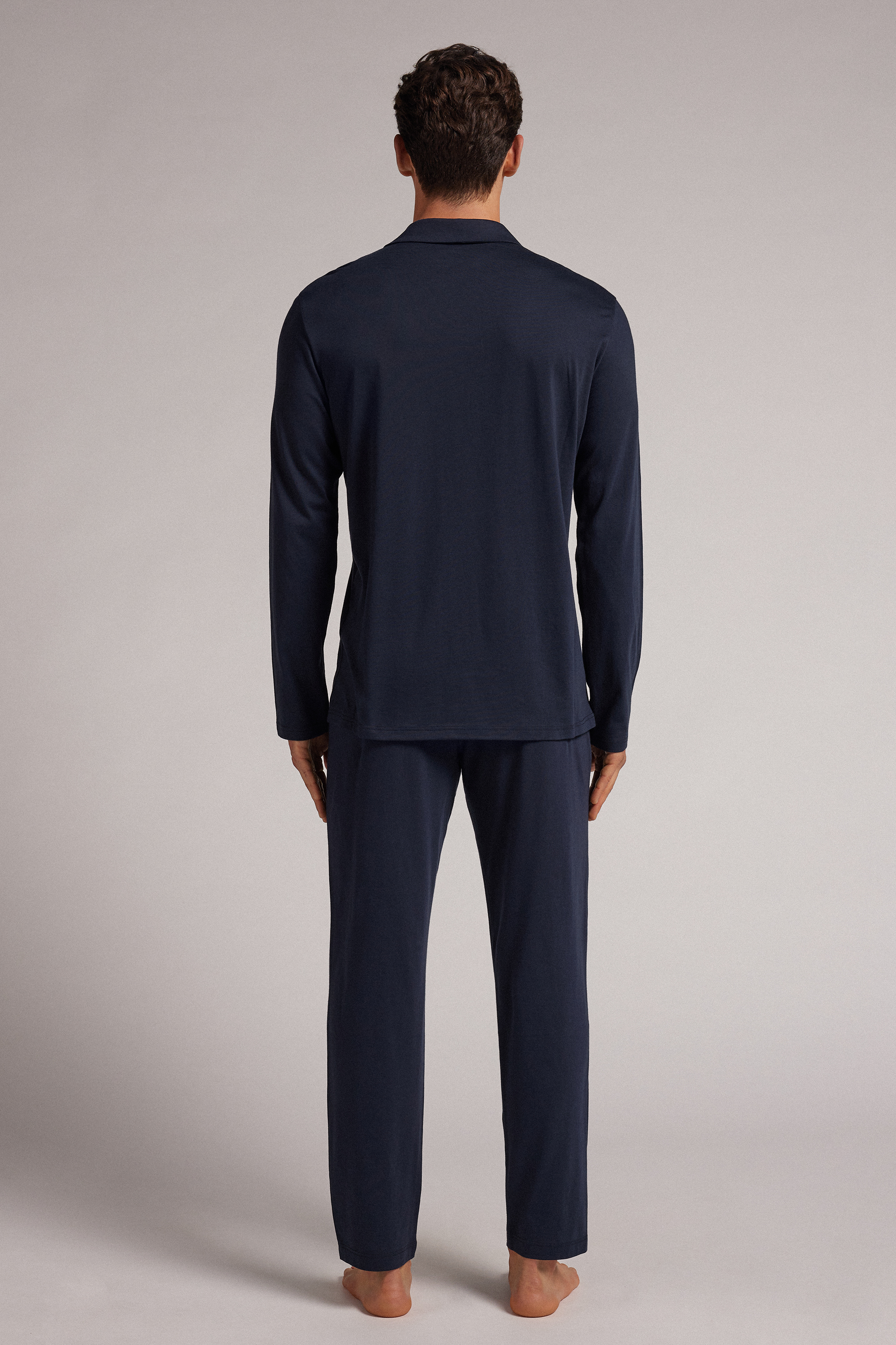 Superior コットン フロントオープン ロングパジャマ