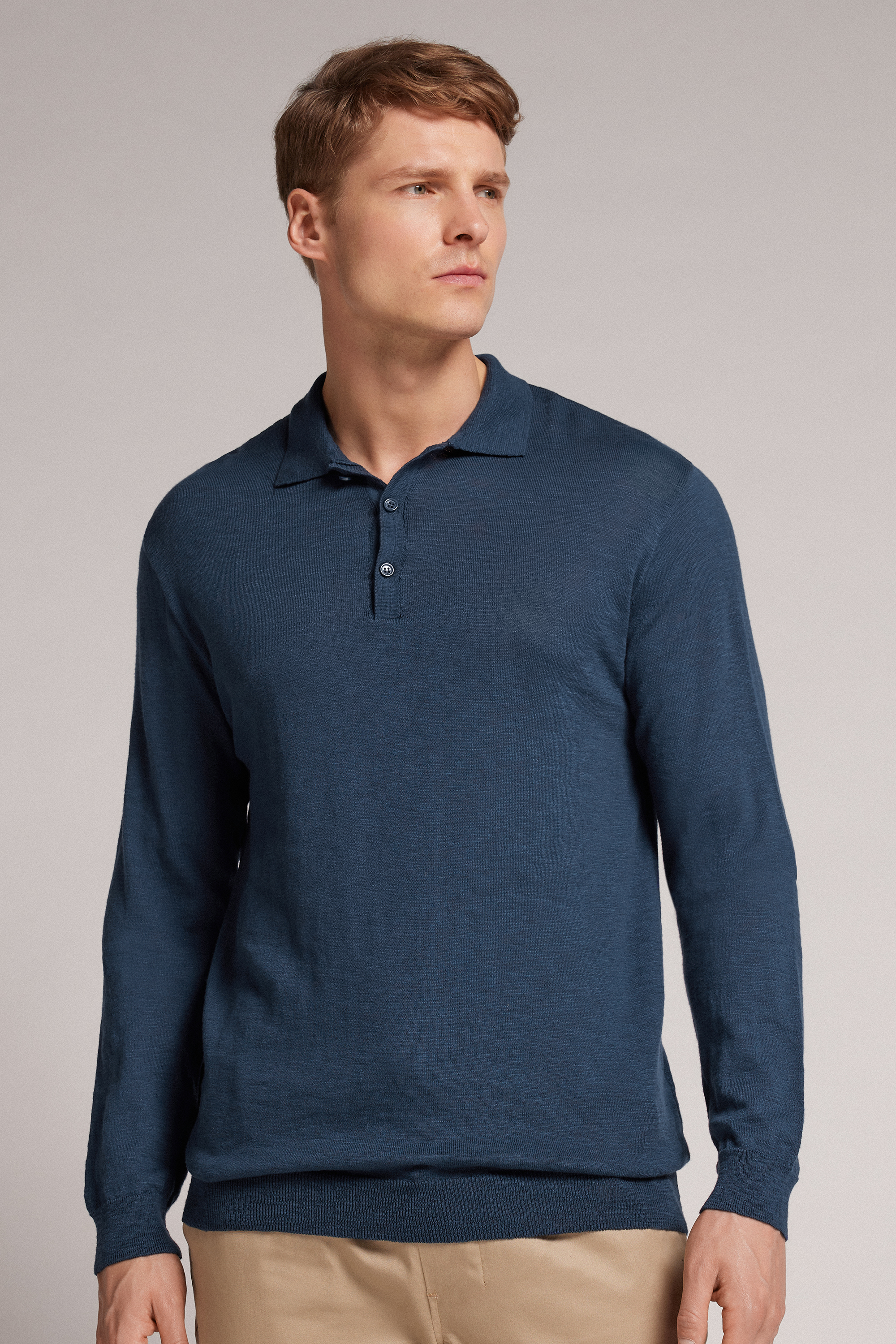 Tシャツ・カットソー Drumohr SS25 LONG SLEEVES POLO SHIRT (D0GN214 795) Long-Sleeved Jersey Polo Shirt | Intimissimi