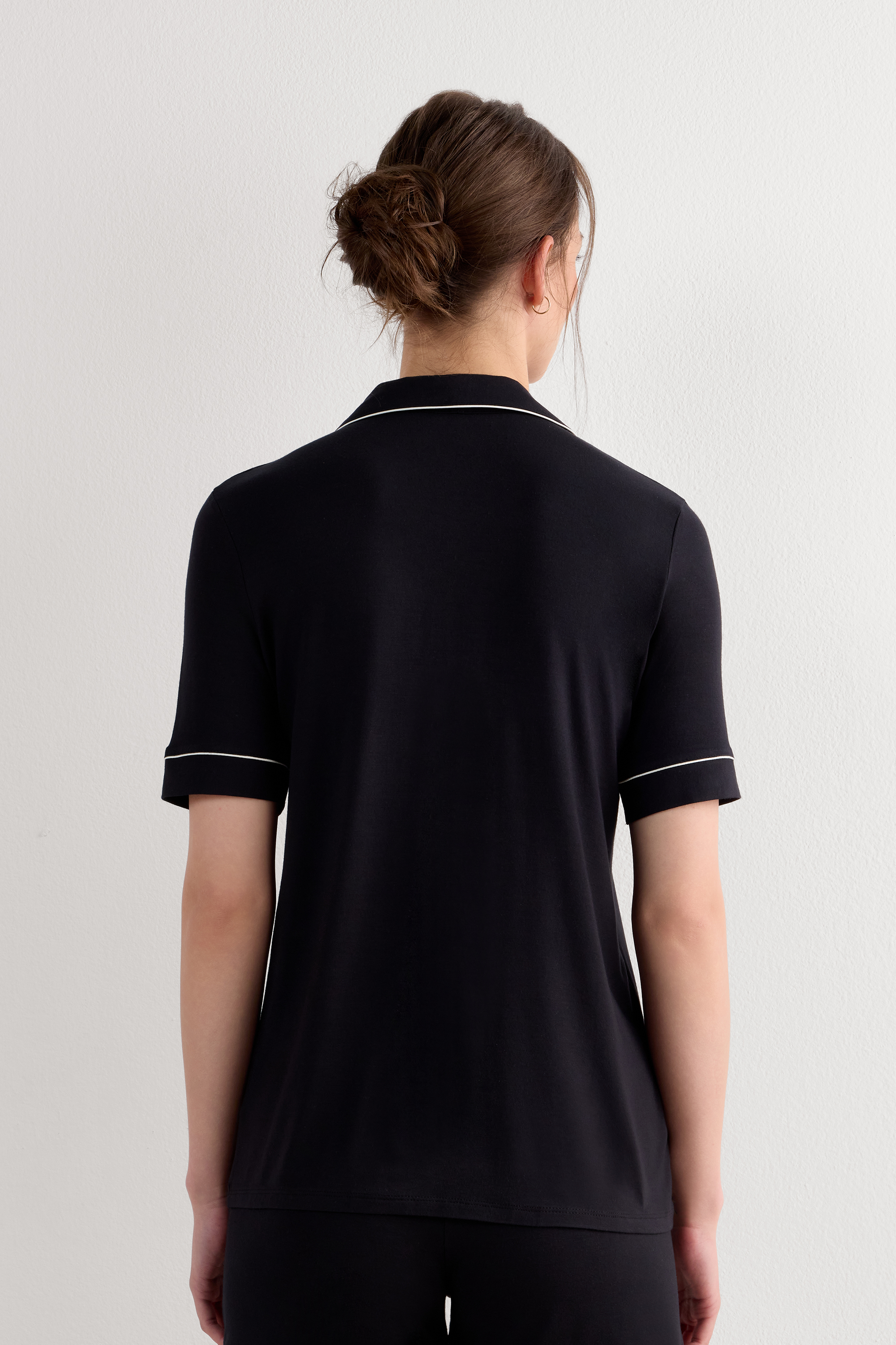 モダール ショートスリーブ フロントオープン シャツ