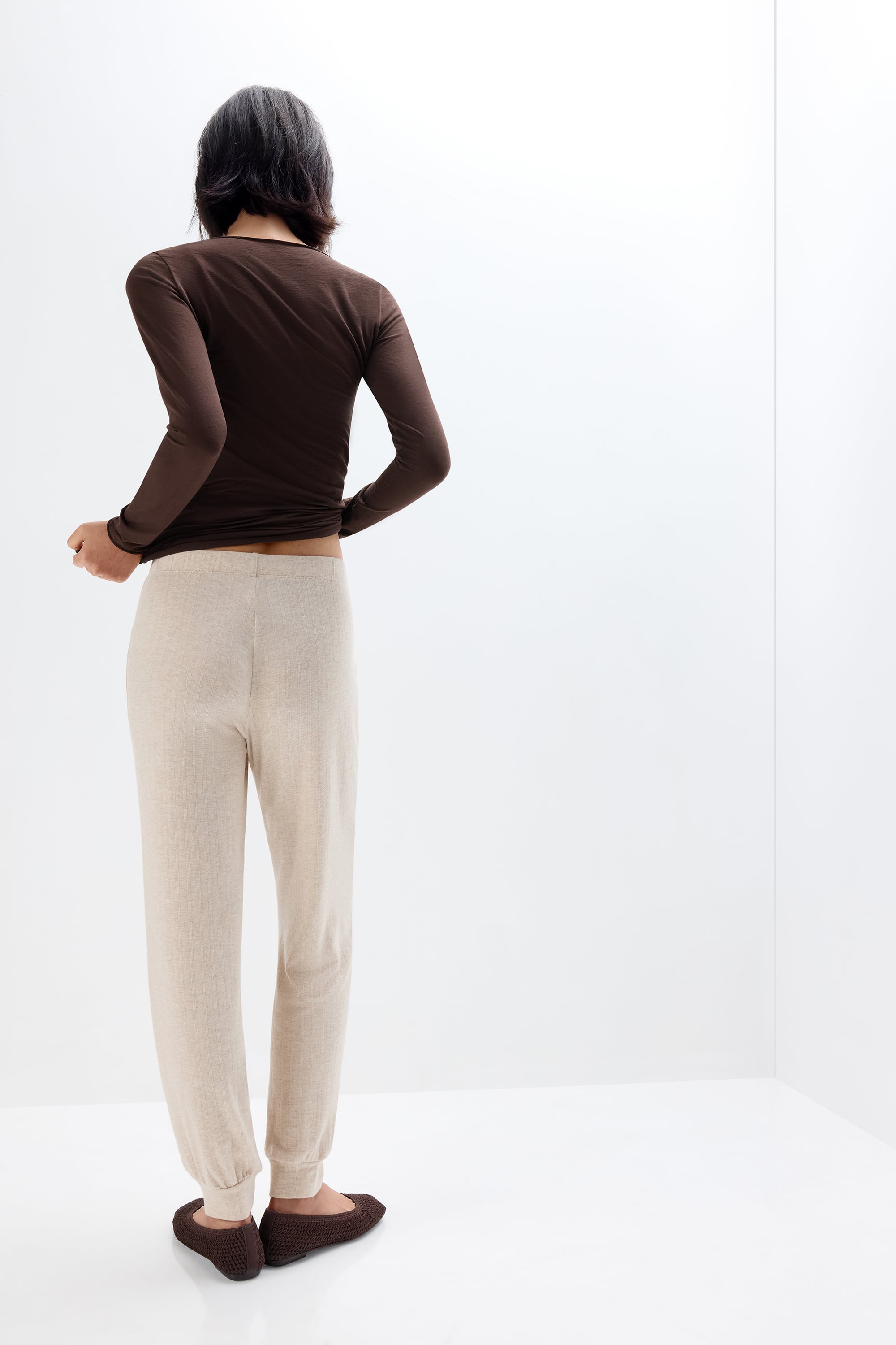 "Luxury Softness" モダール＆カシミヤ ロングパンツ
