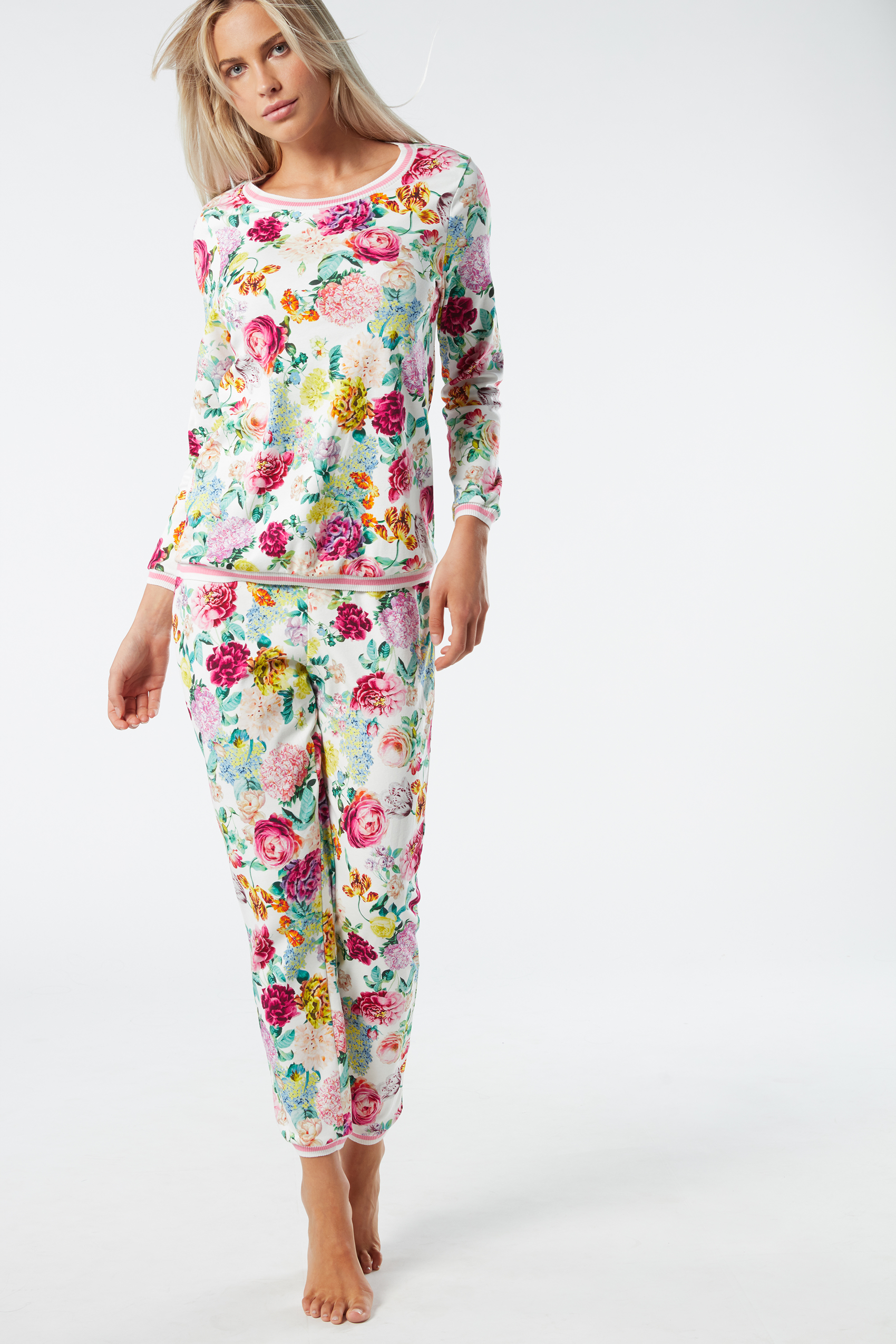 Multicolour Flower Print Cotton Pyjamas - Intimissimi