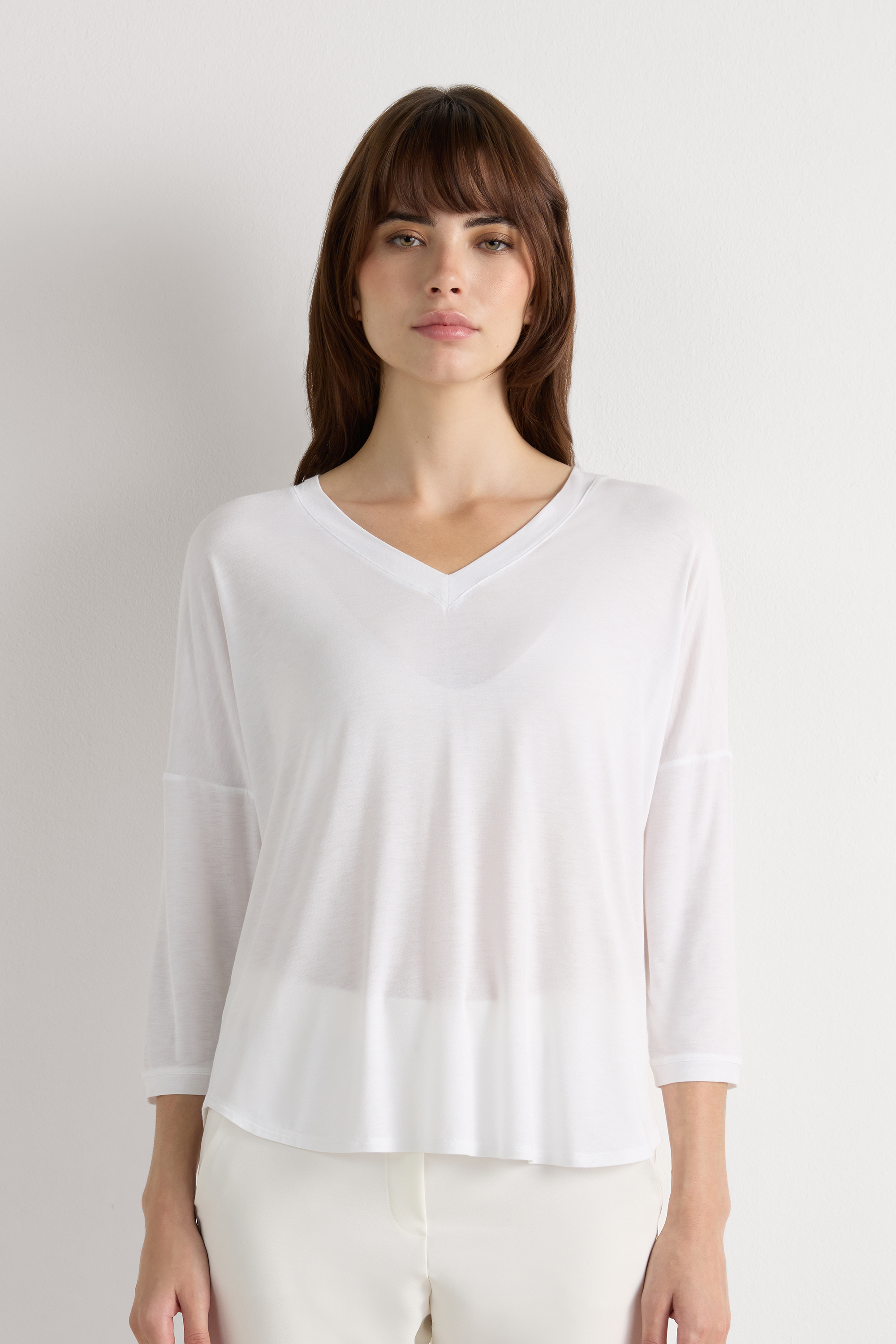 フレッシュバンブー Vネックニット