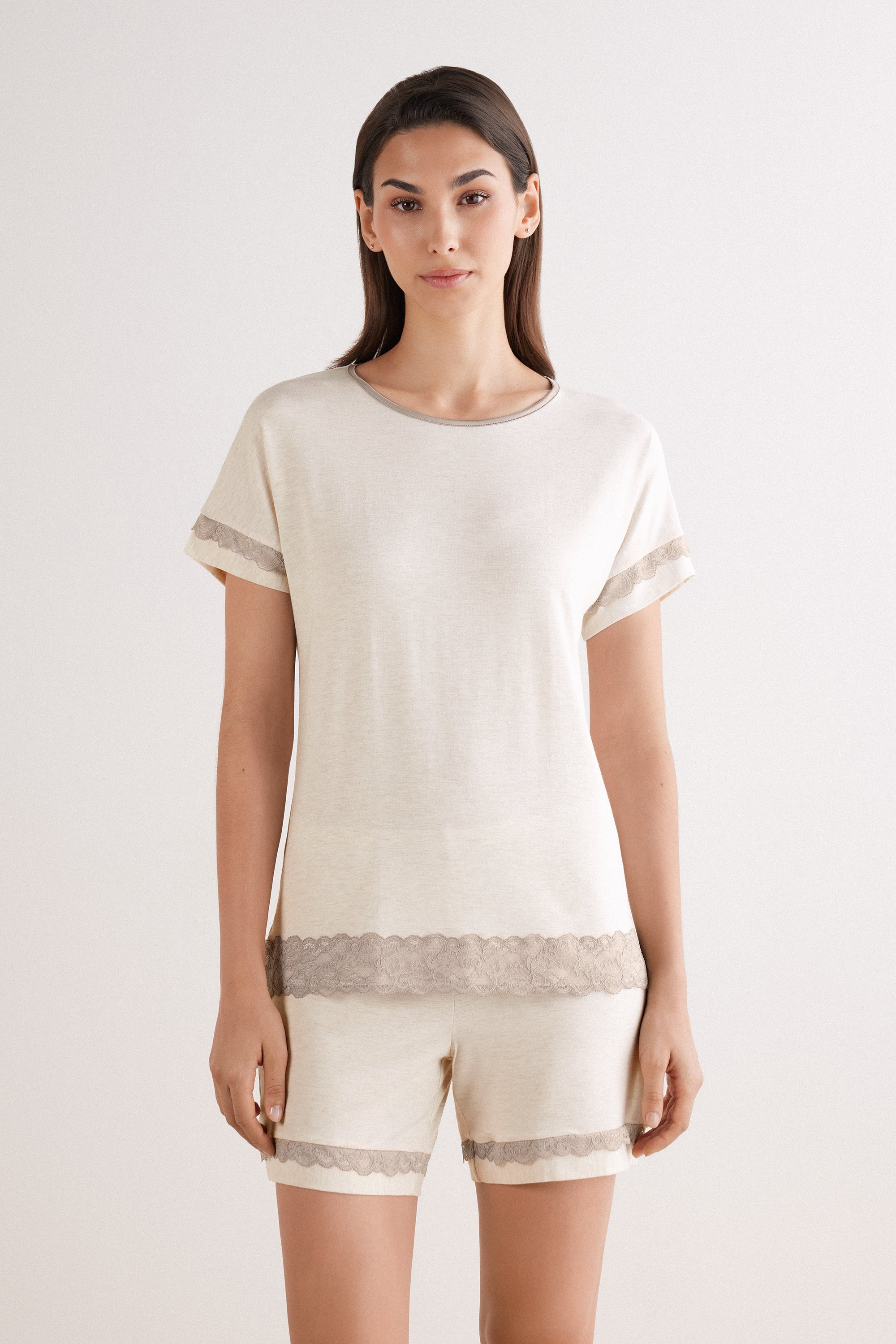 レース モダール ショートパジャマ