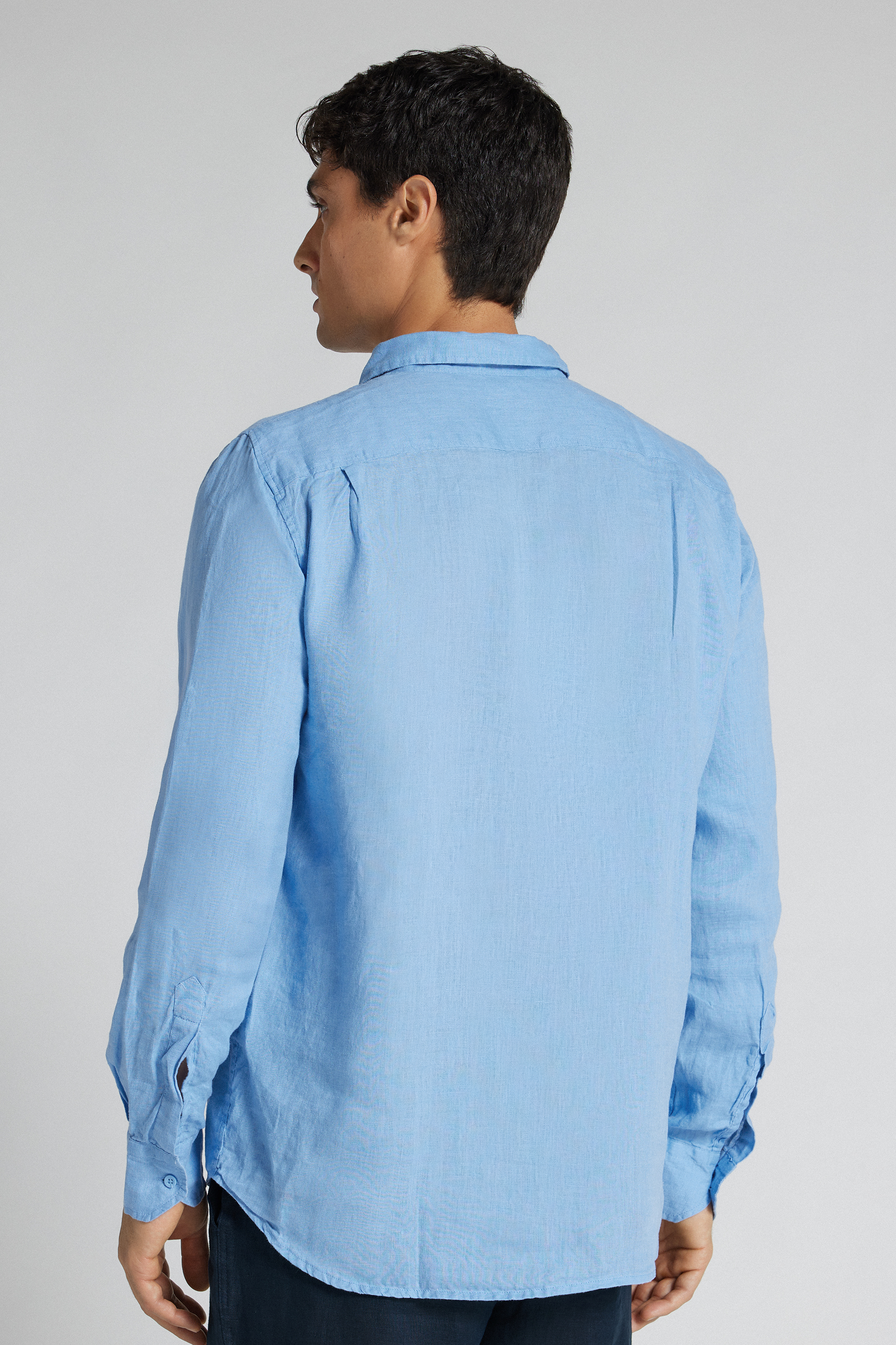 リネン100% ヨーク付き シャツ