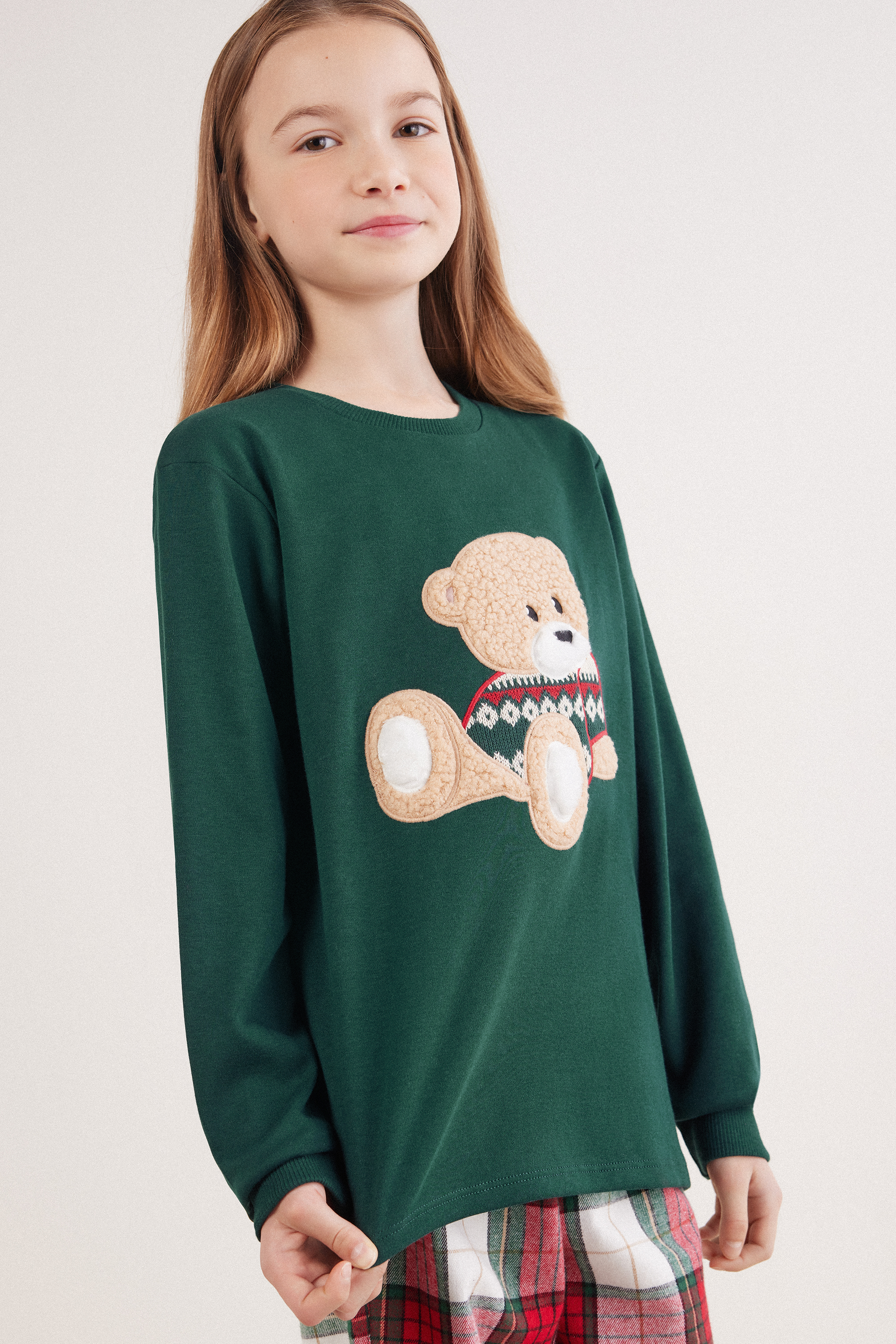 コージーテディ コットン ガールズ ロングパジャマ