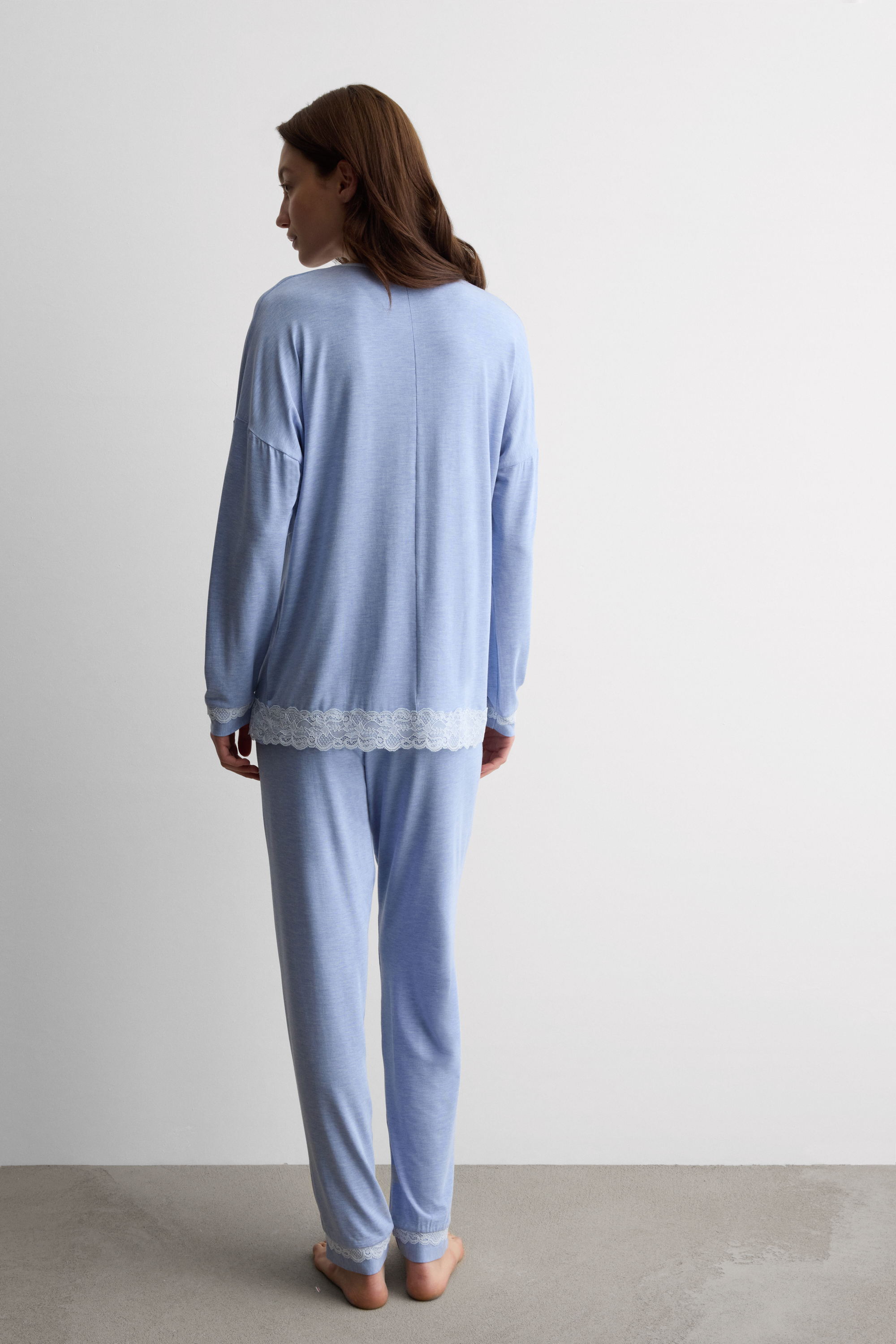 レース モダール ロングパジャマ