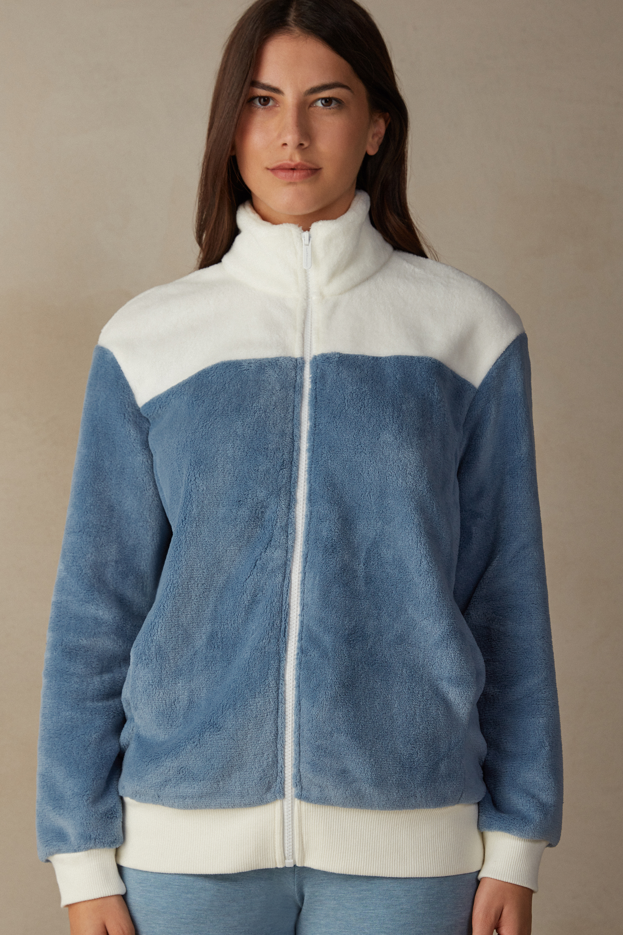 Colour Block Fleece Bomber | Intimissimi
