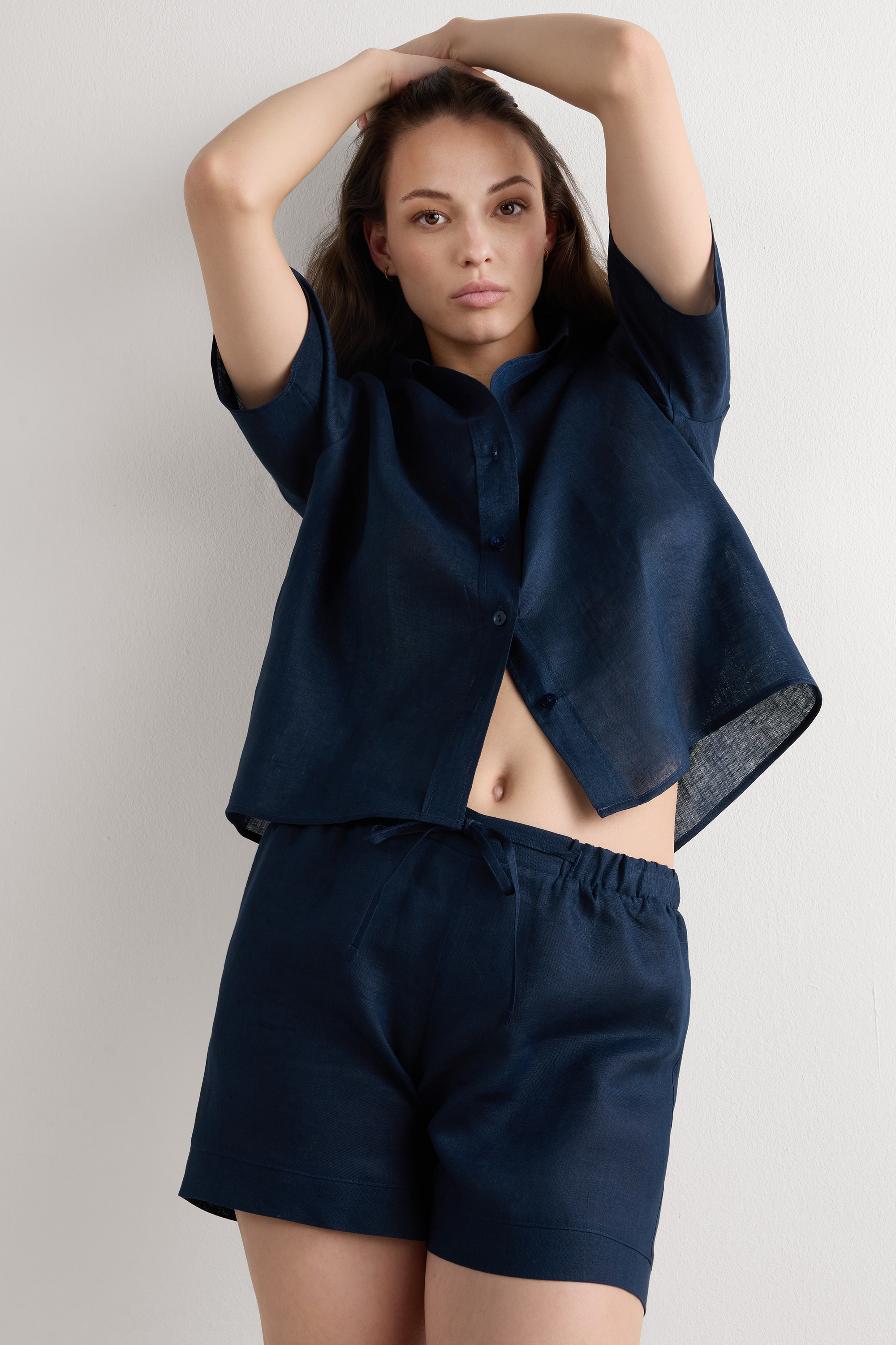 The Pure Linen リネンファブリック ショートパンツ