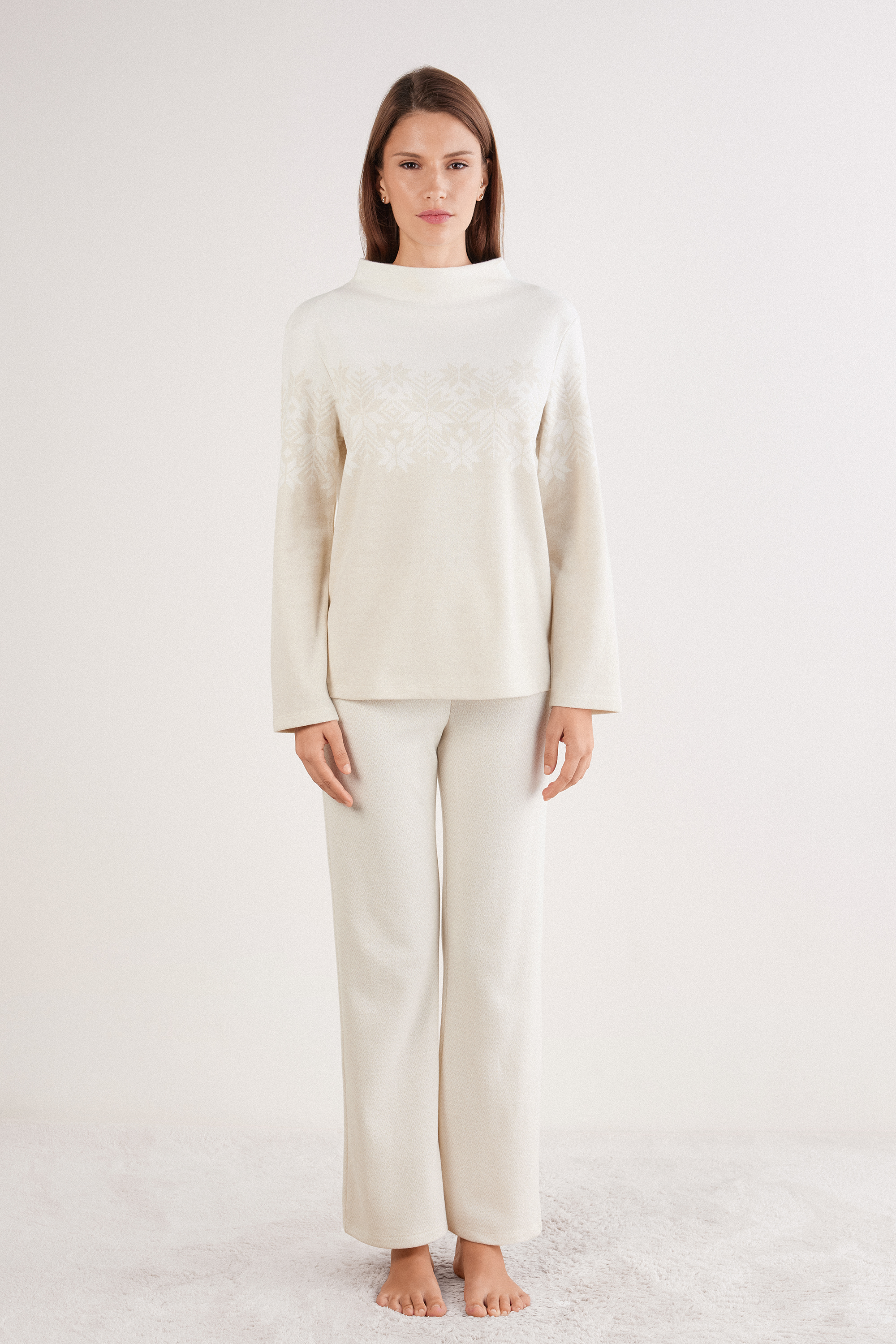 "Let It Snow Tonight" ジャカード ロングパジャマ