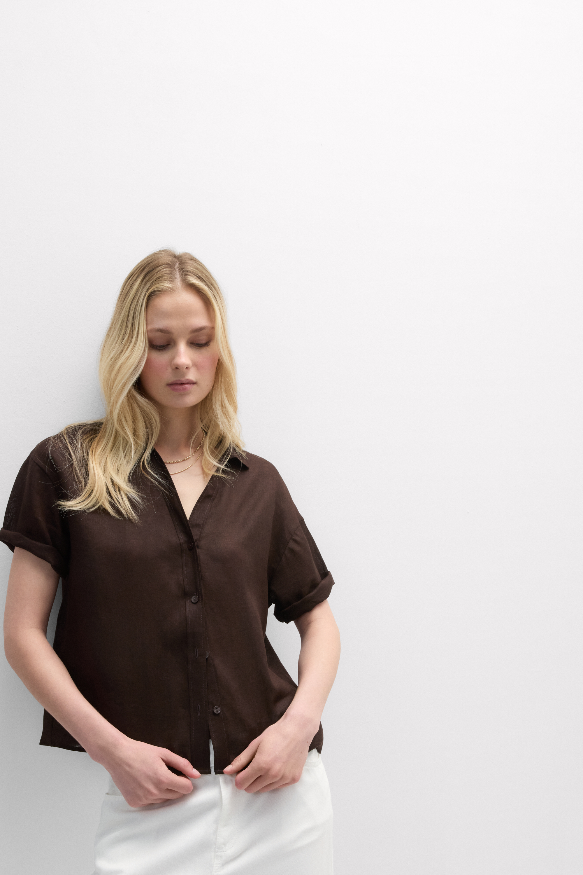 The Pure Linen リネンファブリック ショートスリーブ シャツ