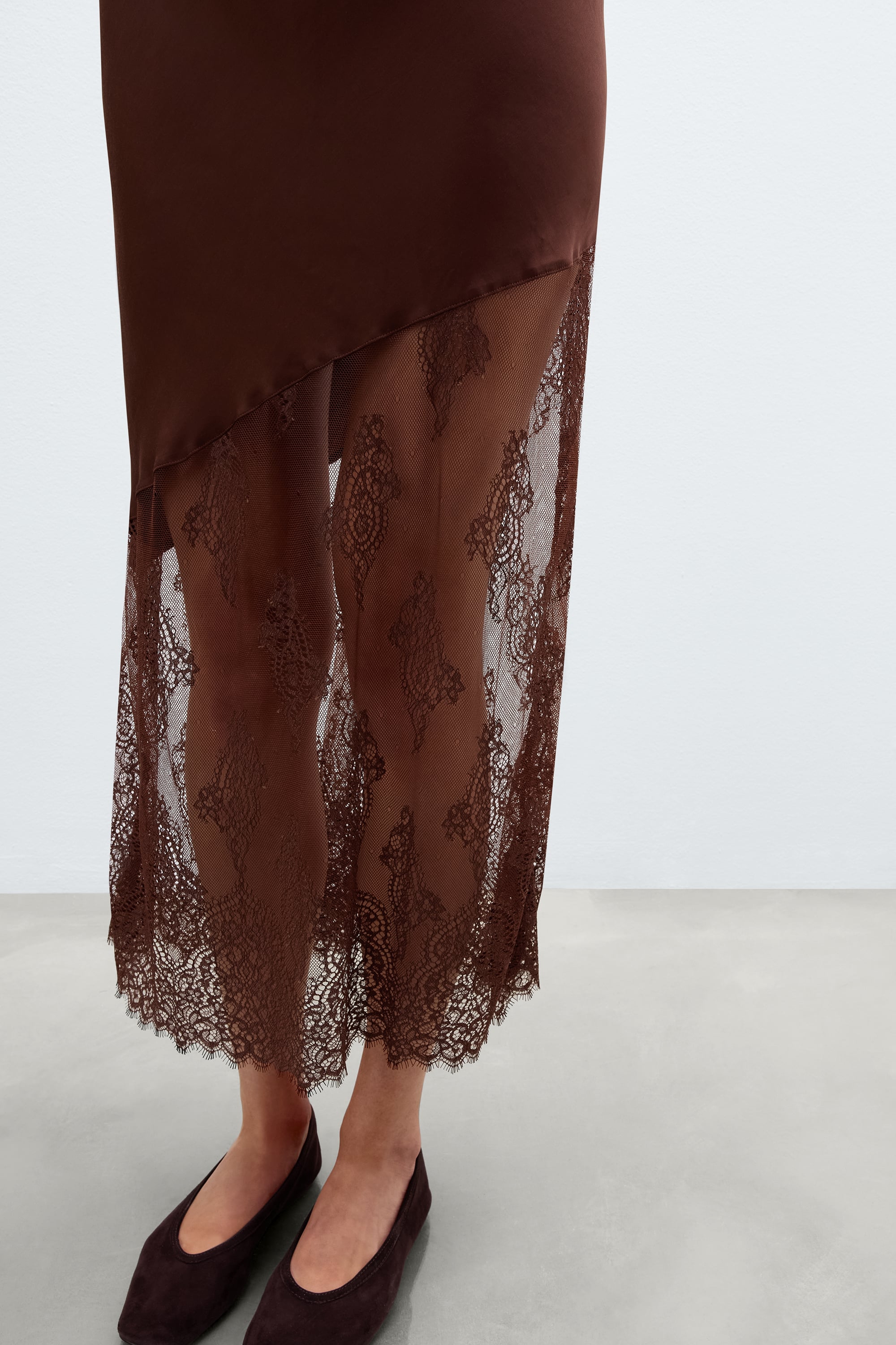 "Lace Perfection" ビスコースサテン ロングスリップ