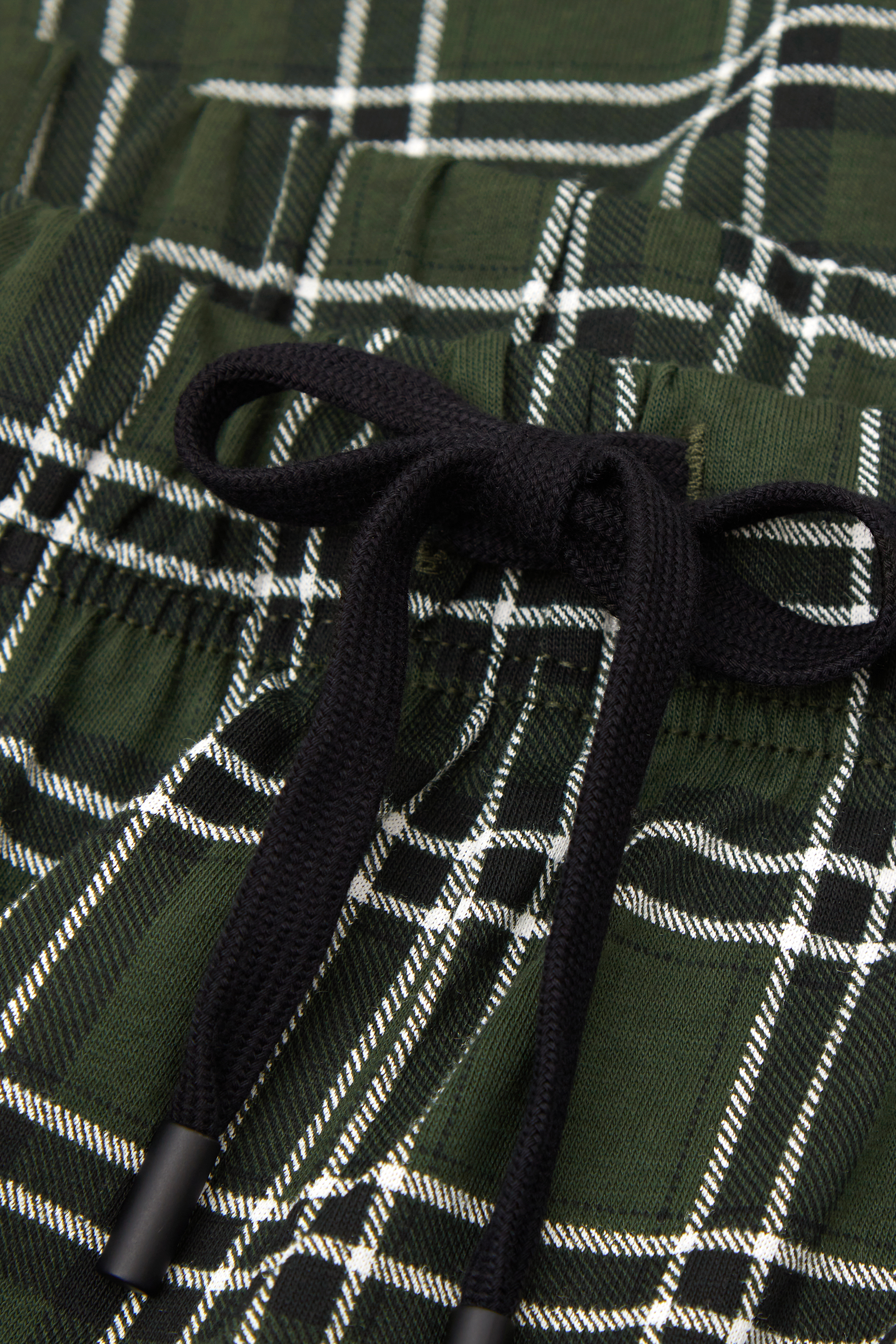 チェック柄 コットン ロングパンツ（グリーン）