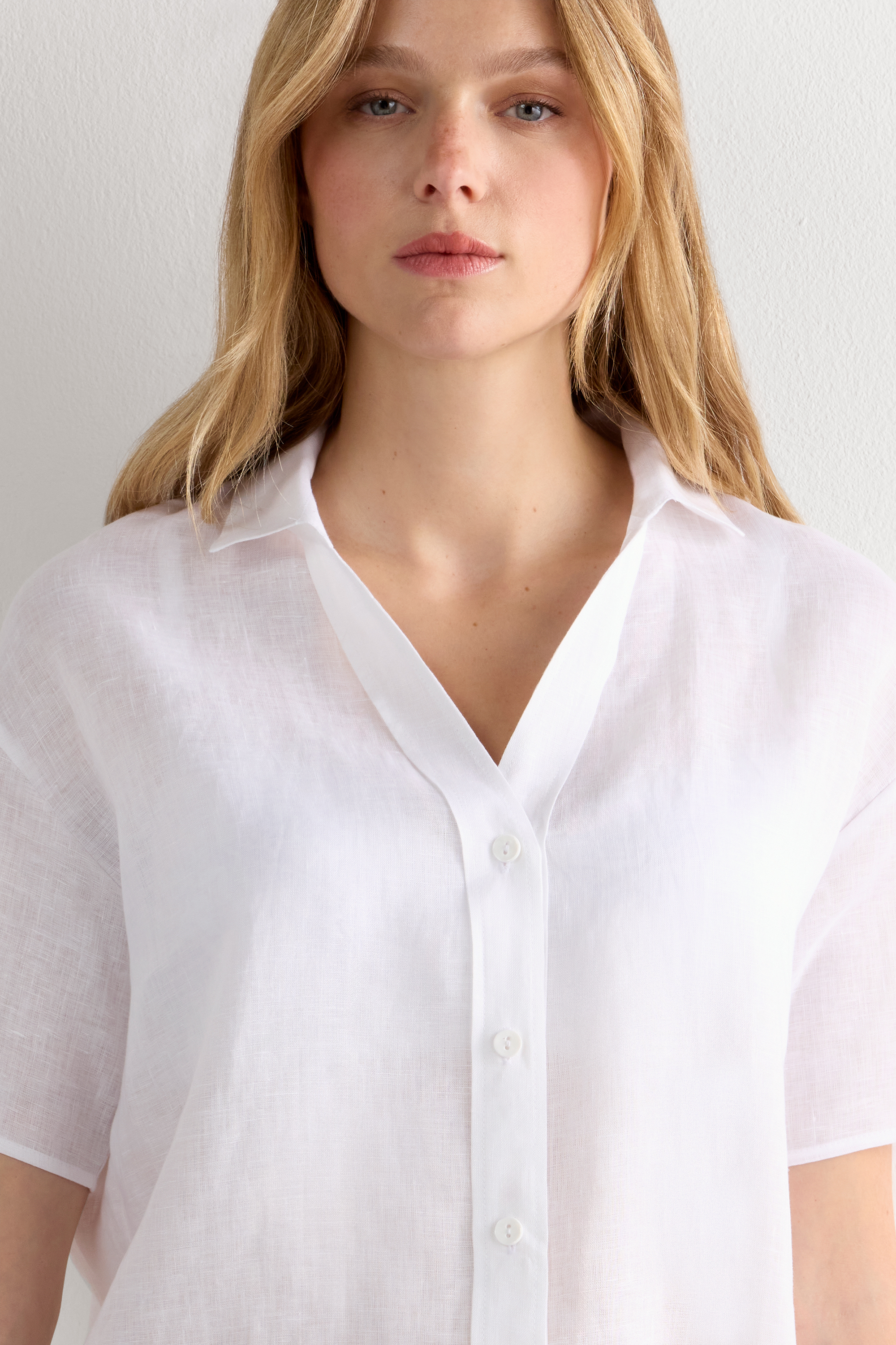 The Pure Linen リネンファブリック ショートスリーブ シャツ