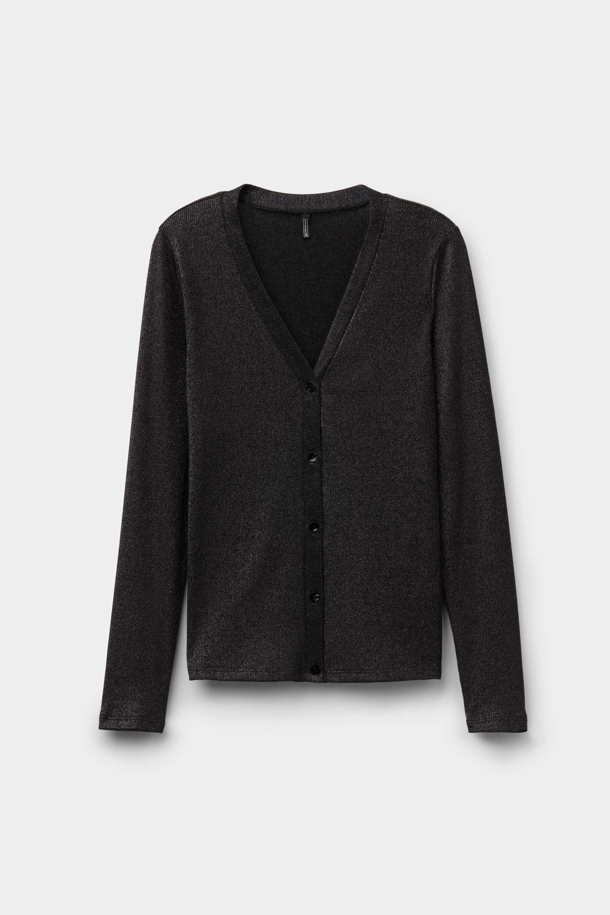 ラメ コットンリブ カーディガン