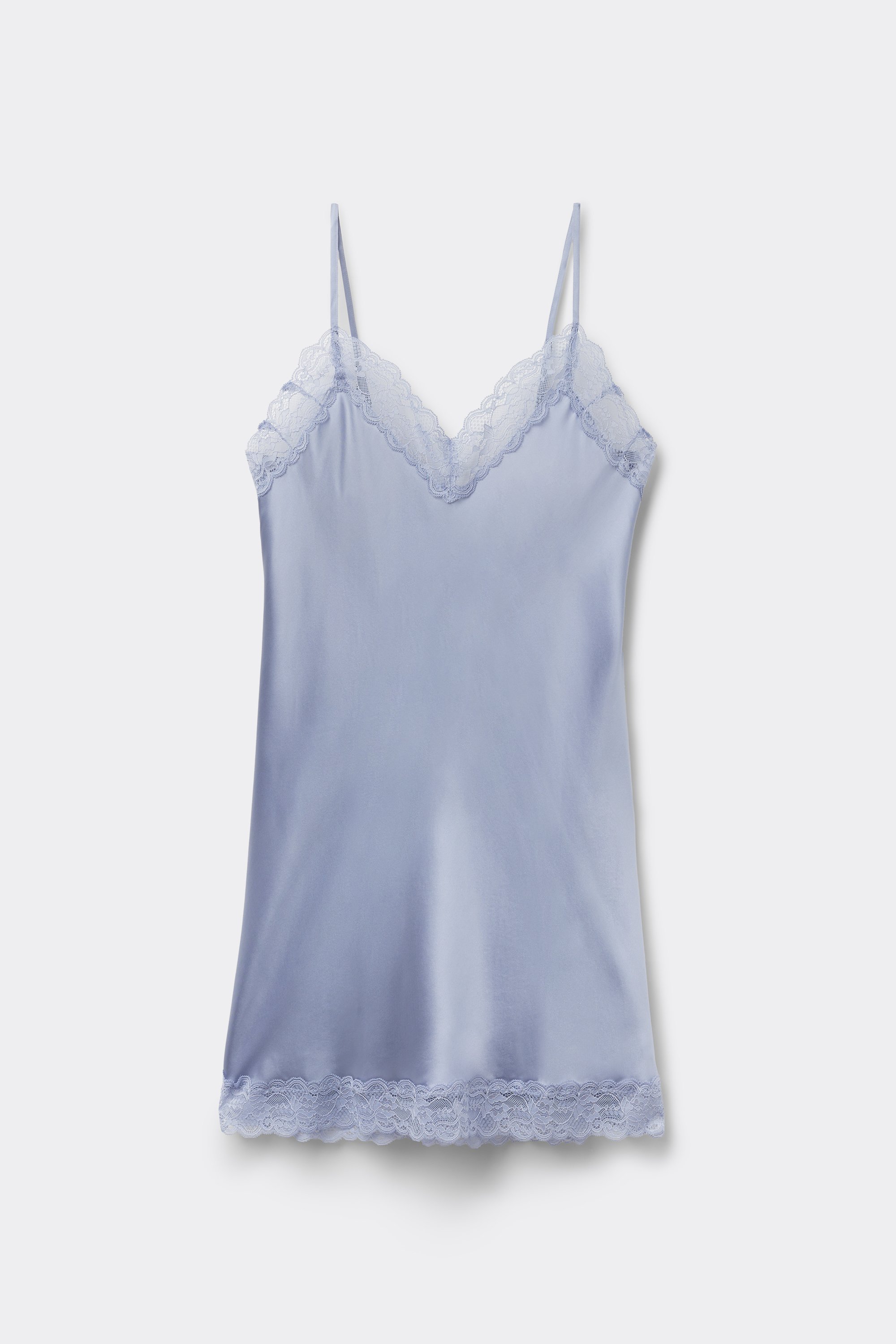 レース ディテール付きシルク スリップ