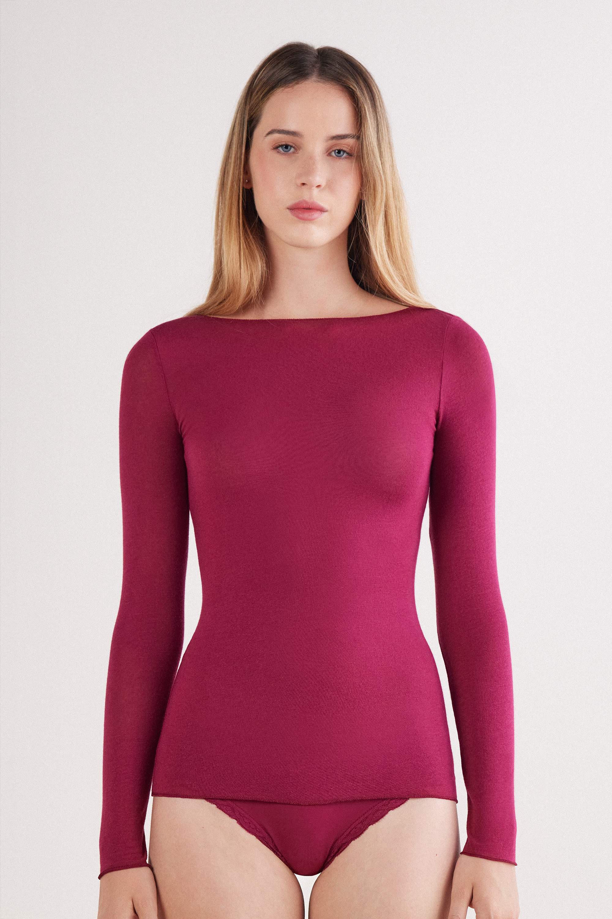 T-shirt manches longues avec cachemire ultraléger | Intimissimi