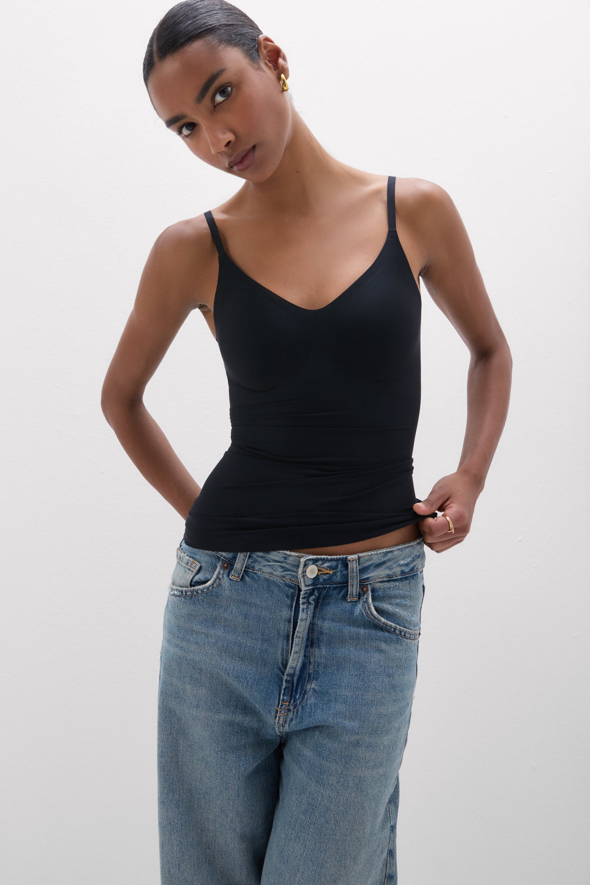 Top con Reggiseno Eri in Microfibra