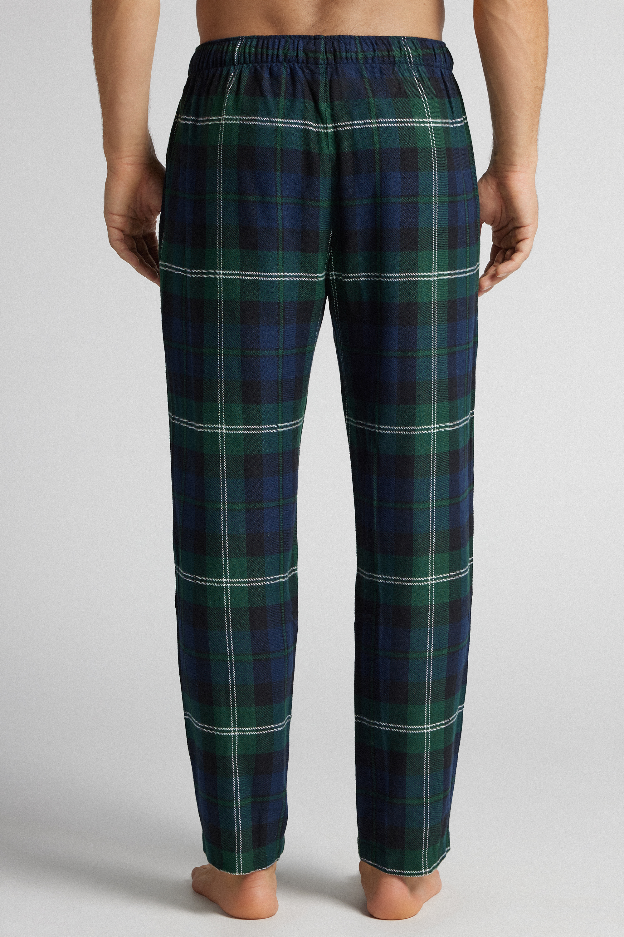 起毛コットンファブリック ロングパンツ（ブルー）