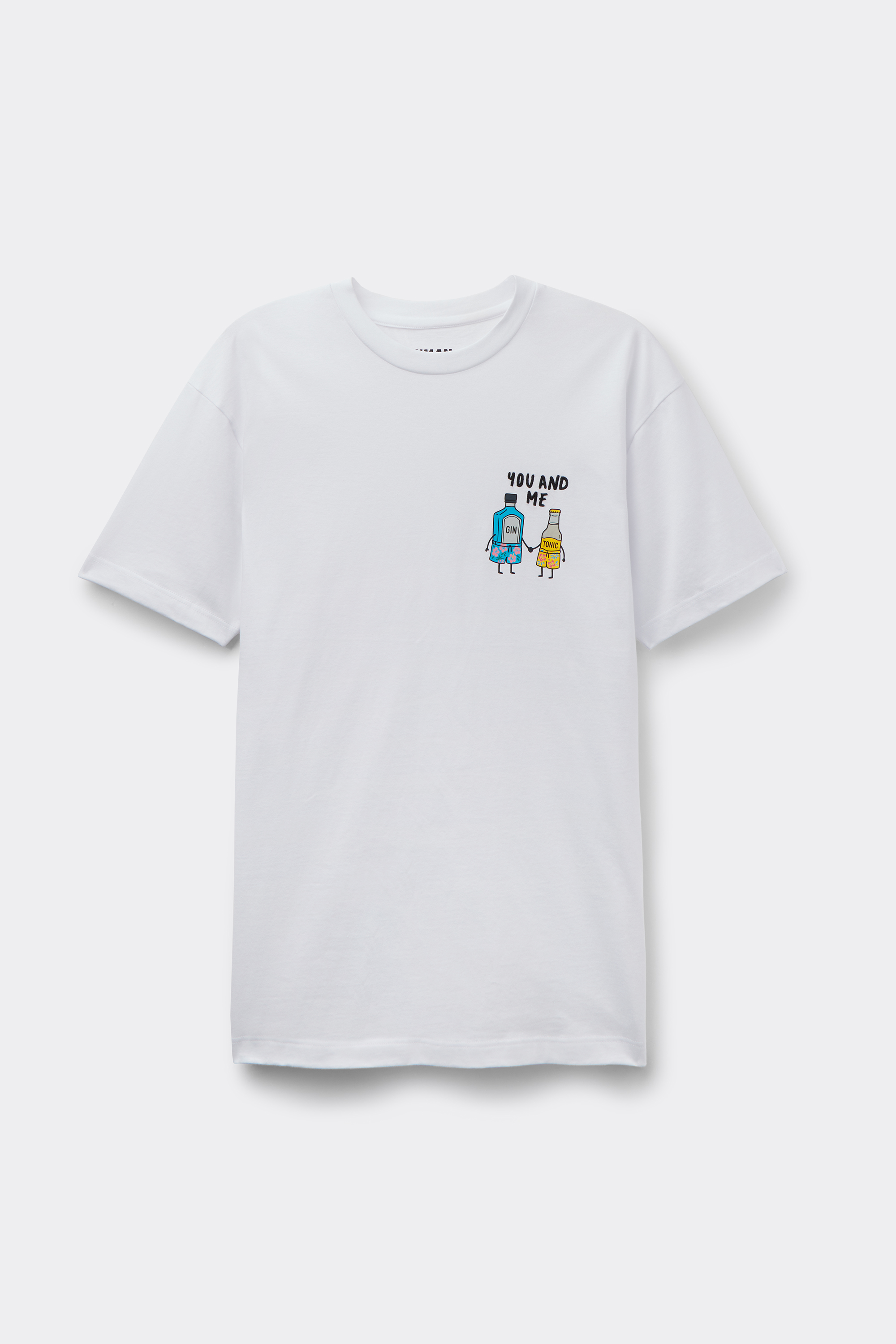 You&Me エンブロイダリープリント コットン100% Tシャツ