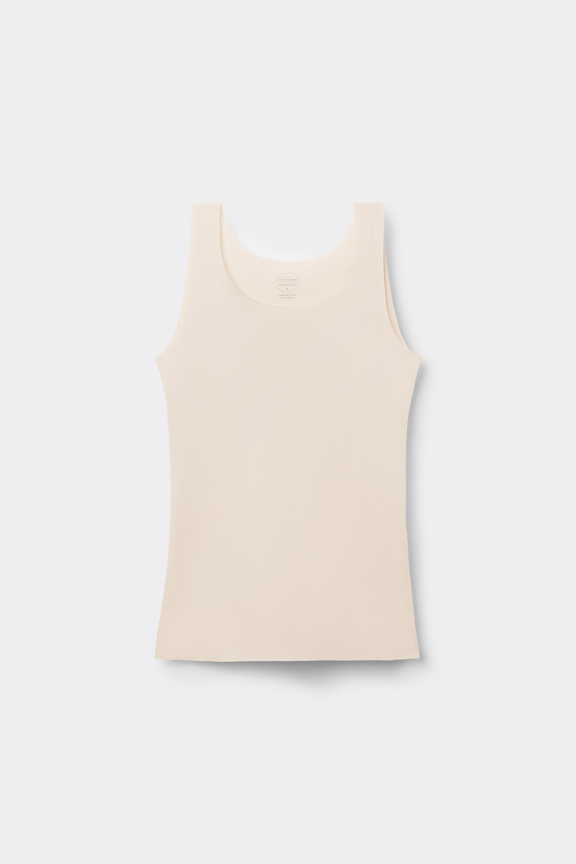 カットオフ コットン ラウンドネック タンクトップ