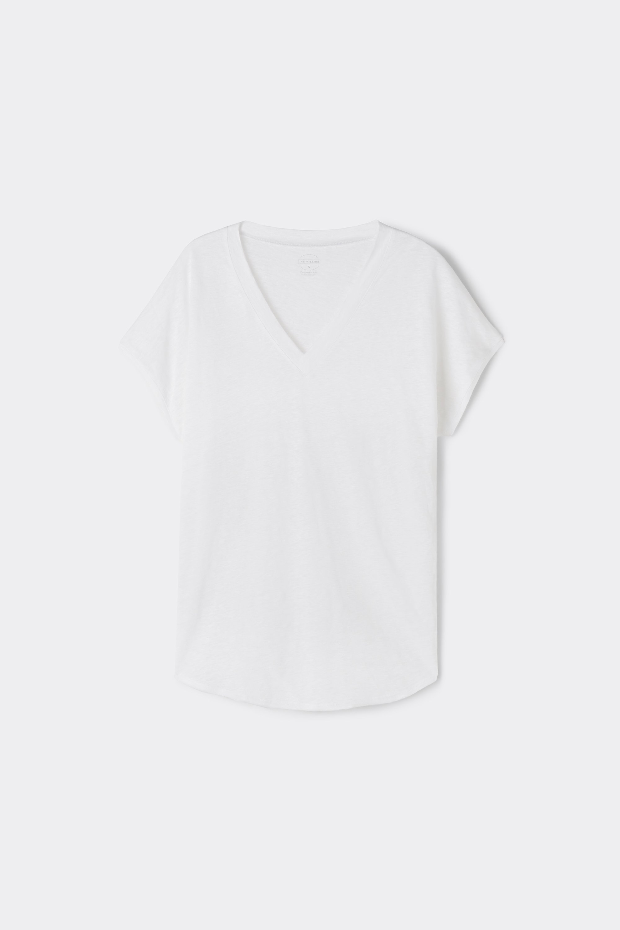 The Pure Linen リネン Vネック ショートスリーブ Tシャツ