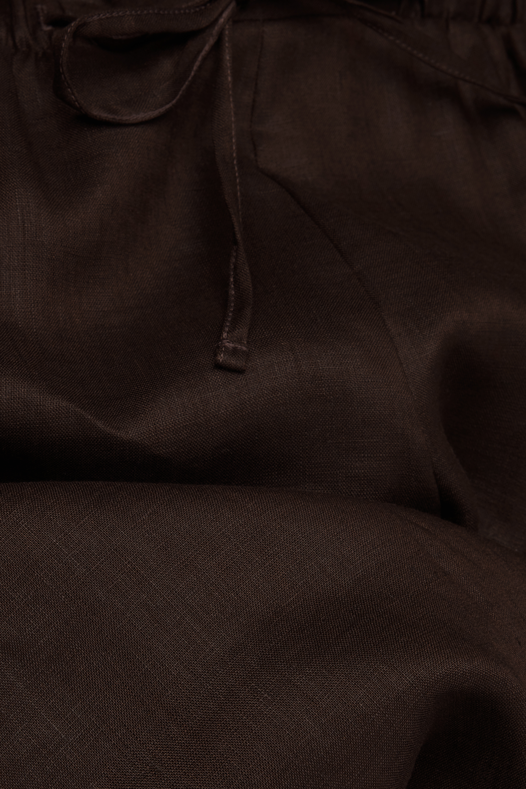 The Pure Linen リネンファブリック ドローストリング ロングパンツ