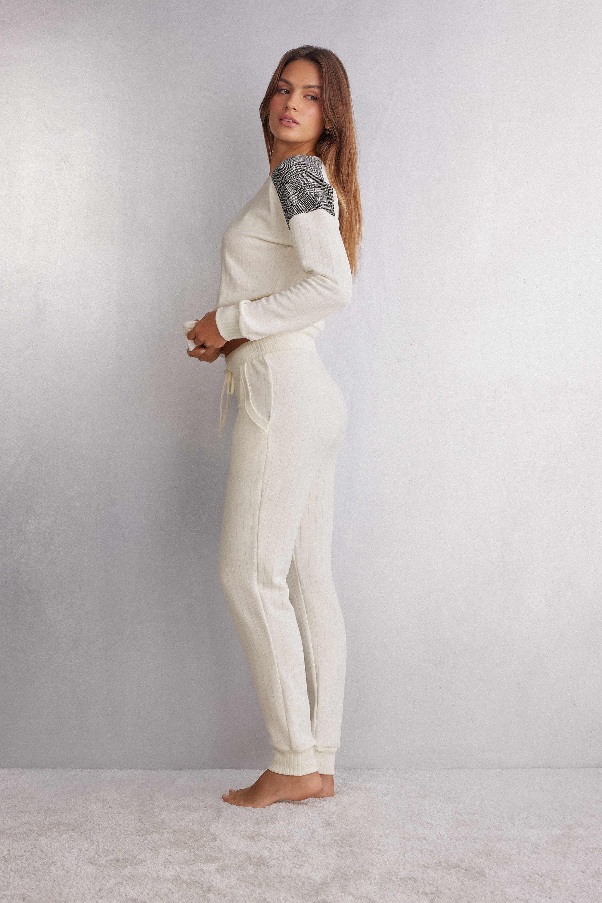 Royal Elegance Ribbed Trousers